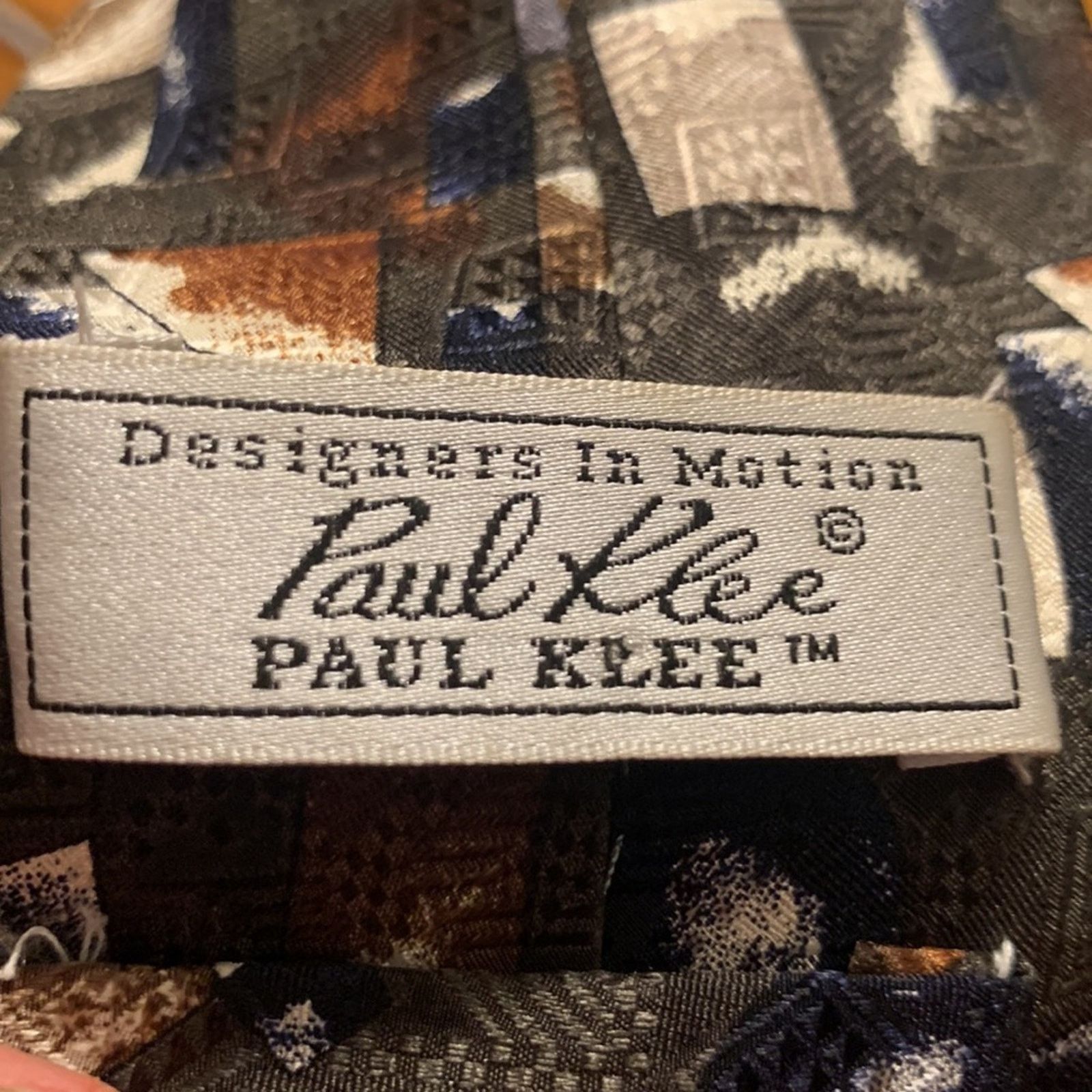 Vintage Paul Klee Designers in Motion Abstract Cubist silk necktie Size ONE SIZE - 7 Thumbnail
