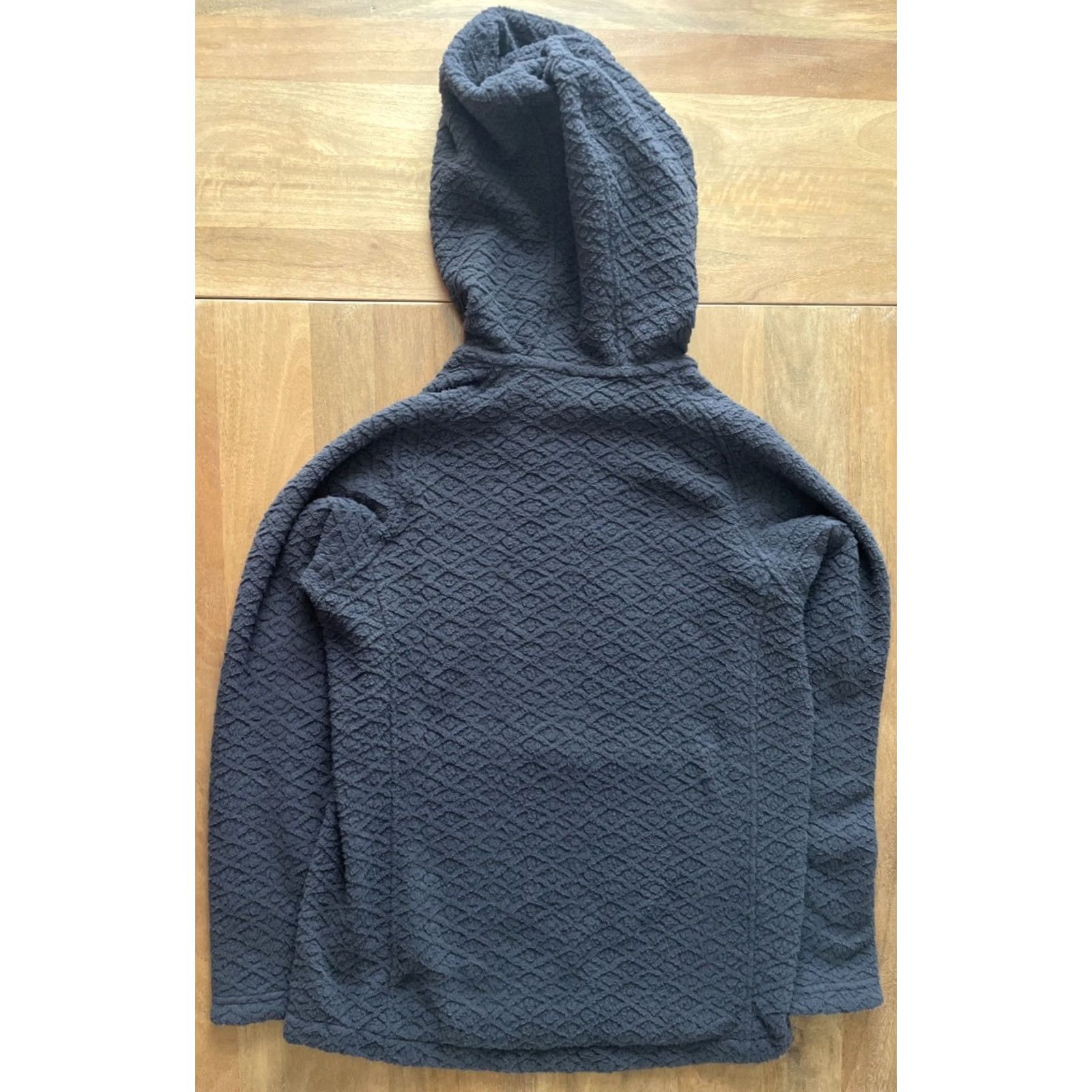 Patagonia Patagonia Hoodie Womens Small Diamond Capra Fleece Pullover Navy Blue Textured Raglan Sleeve Pockets Logo Casual Modern Winter Fall Spring Size S / US 4 / IT 40 - 2 Thumbnail