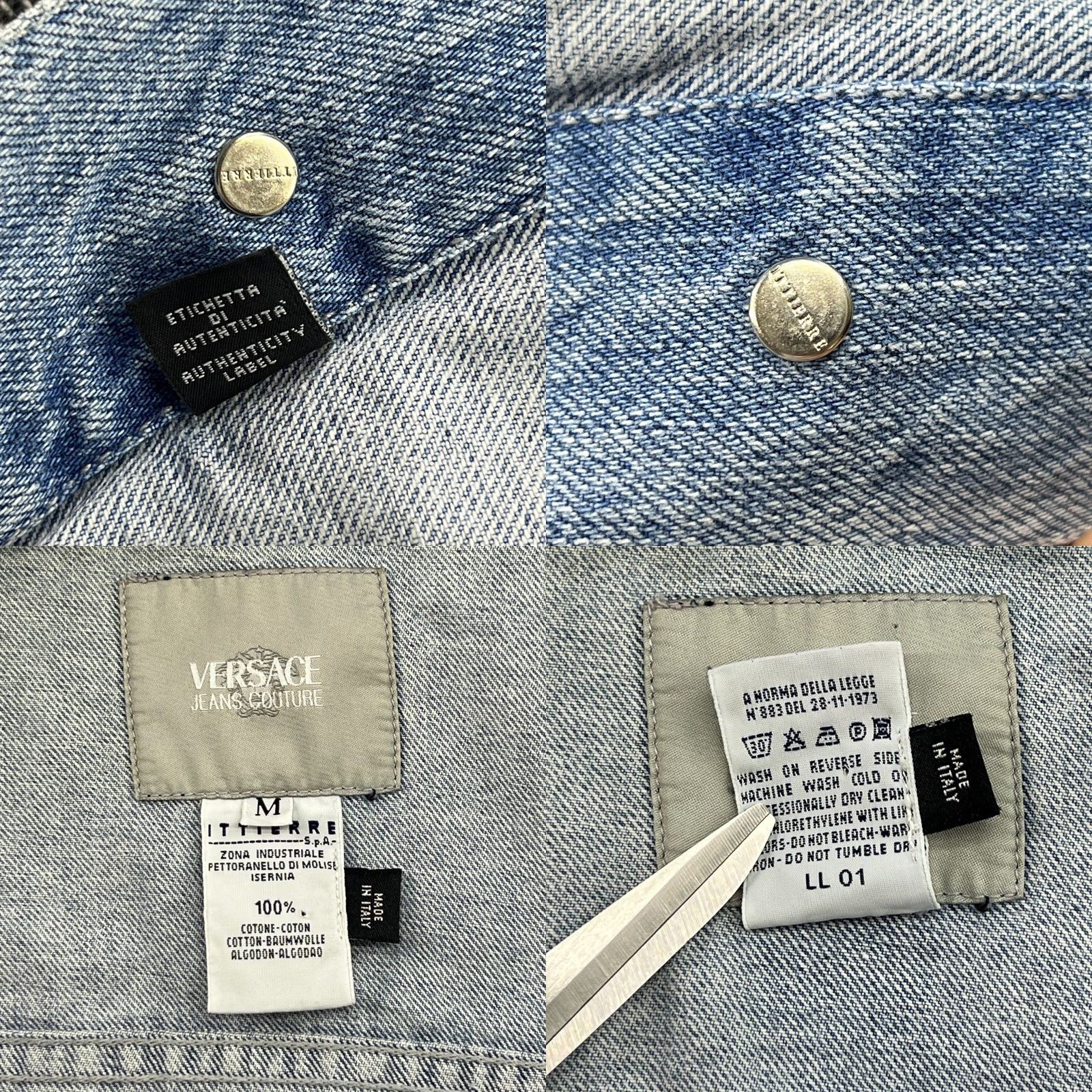 Versace Jeans Couture VINTAGE Versace Jeans Couture Womens Denim Jacket Medium Medusa Buttons Blue Jacket Womens Medium Blue Versace Jeans Couture Denim Jacket Size 32" / US 10 / IT 46 - 8 Thumbnail