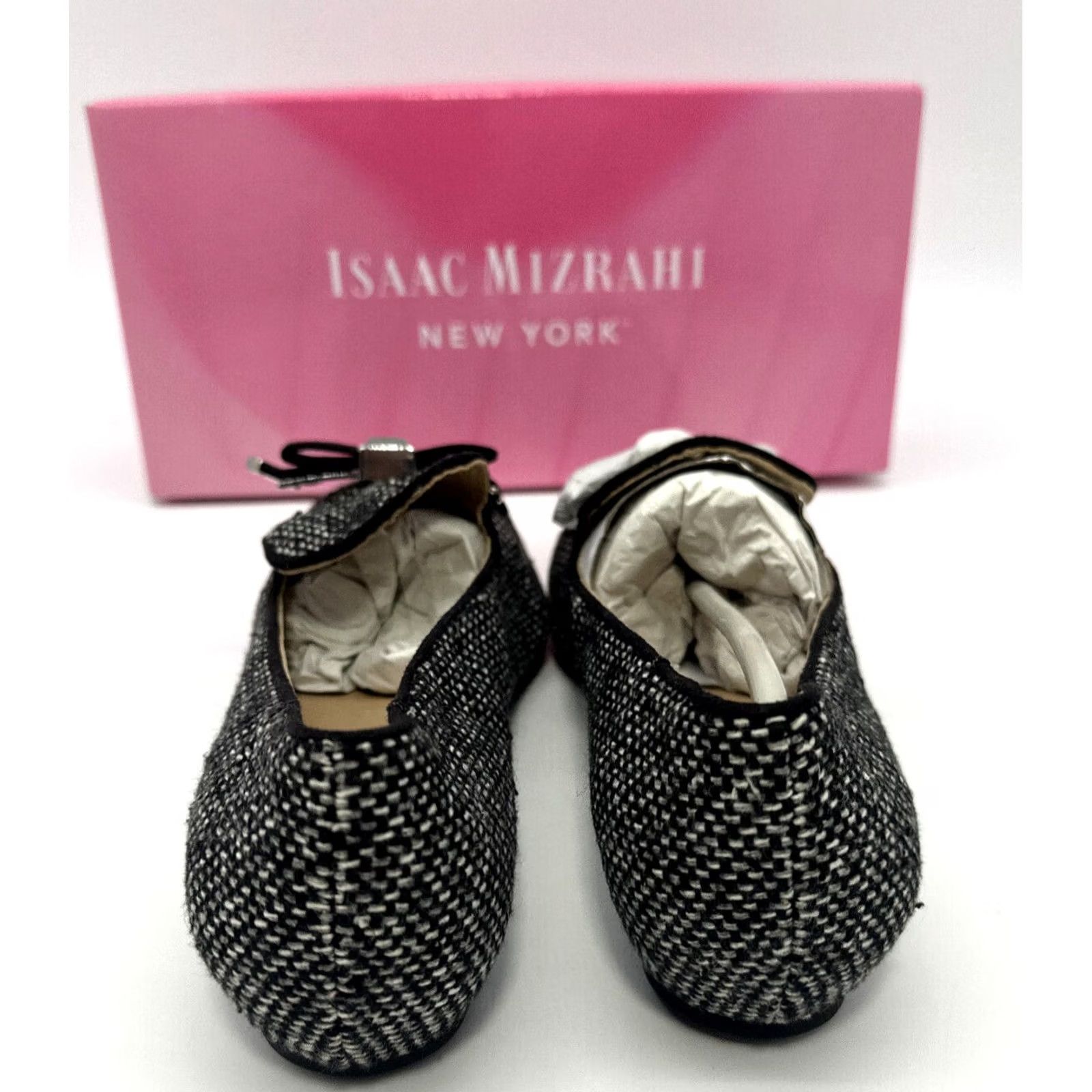 Isaac Mizrahi Isaac Mizrahi New York Loafer Womens Size 10 M Flats Pointed Toe Tweed Black Fabric Box Included Size US 10 / IT 40 - 4 Thumbnail