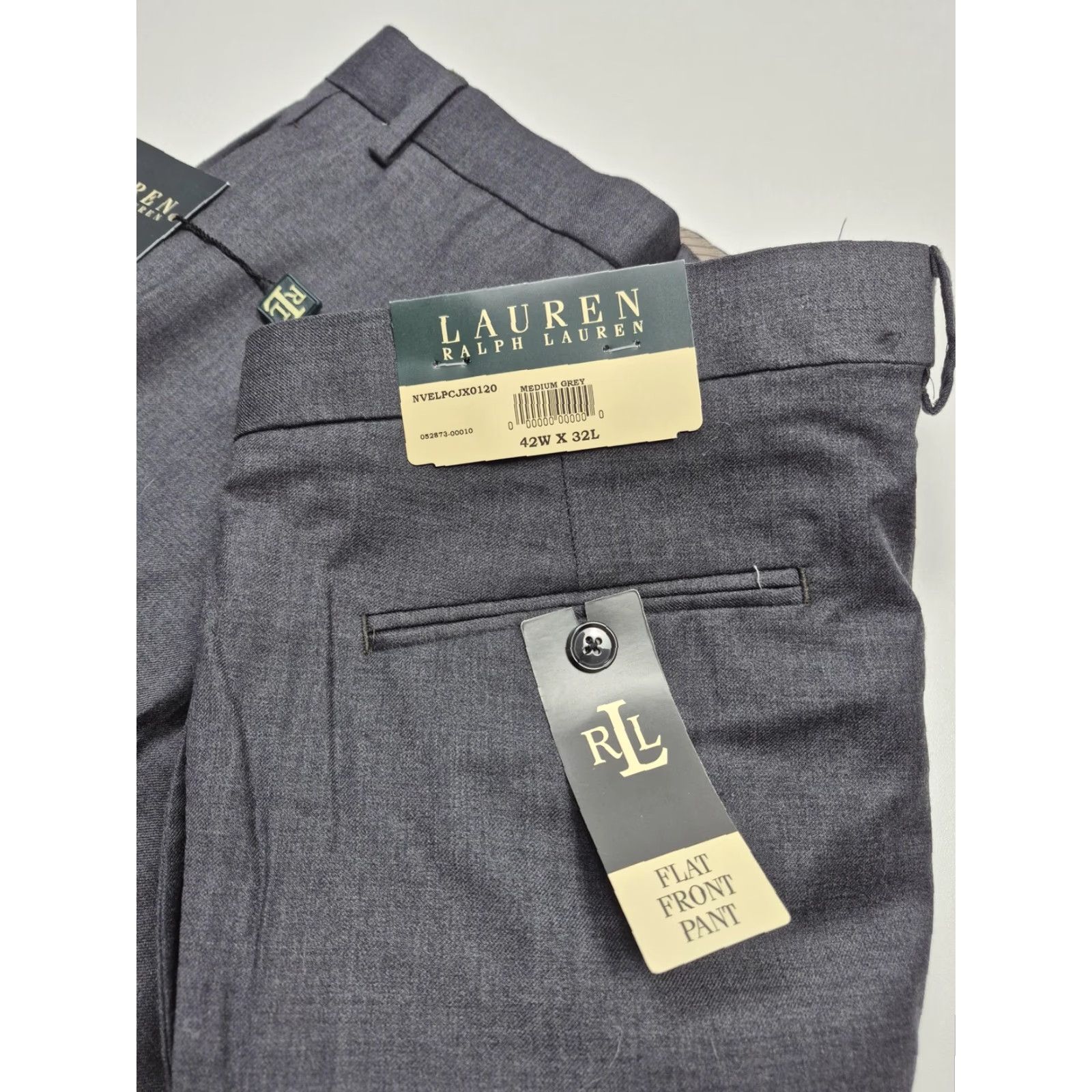Ralph Lauren Lauren Ralph Lauren Dress Pants Mens 42x32 Gray Wool Flat Front NWT Office Size US 42 / EU 58 - 2 Thumbnail