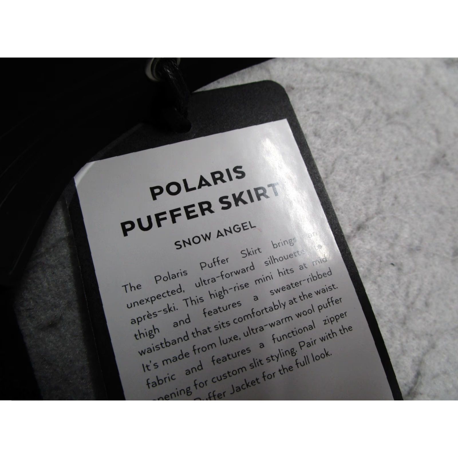Alo Polaris Puffer Skirt Womens XS Black Wool Cashmere Blend Mini Zip