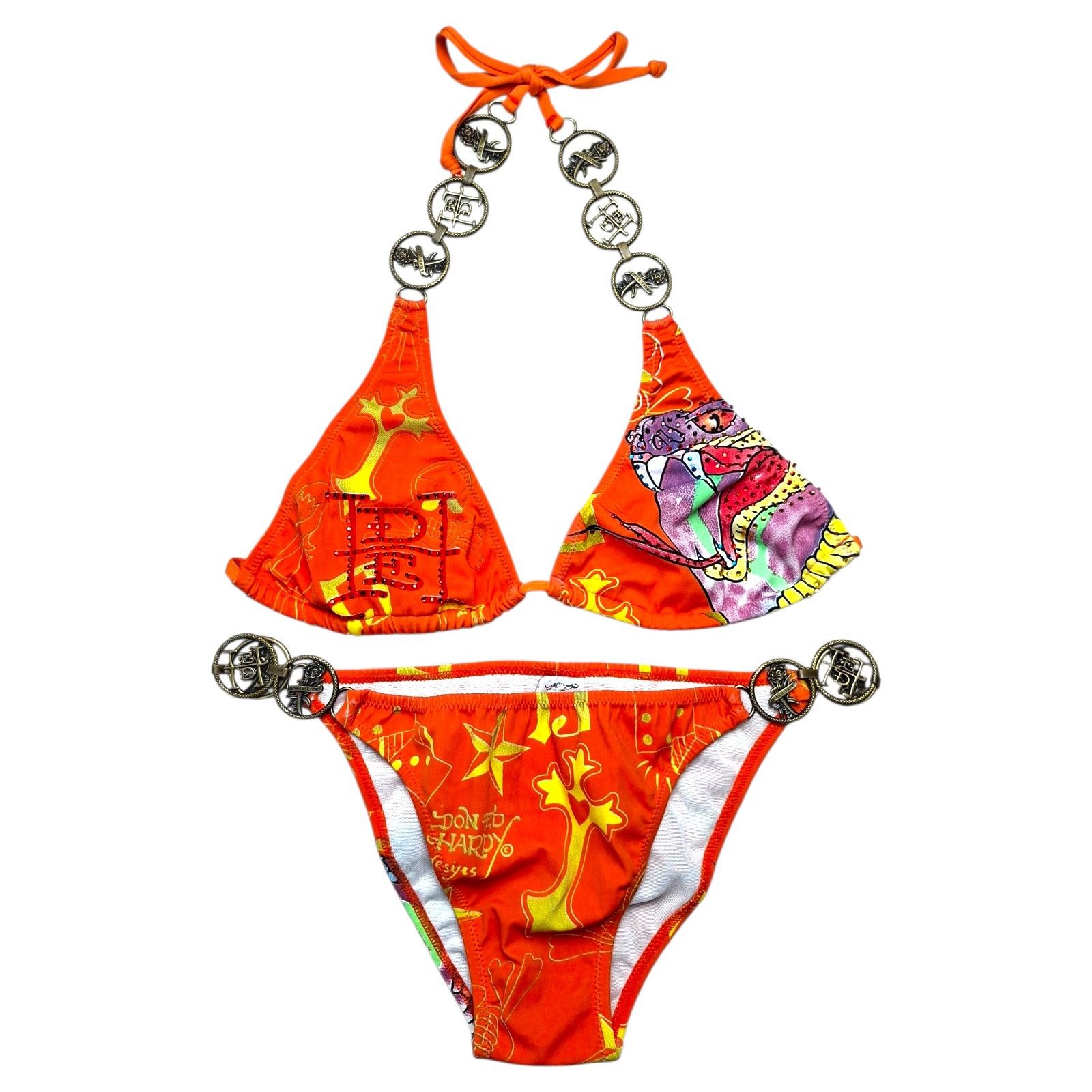 Ed Hardy ED HARDY Vintage Y2K Skull Love Kills Slowly Bikini Set