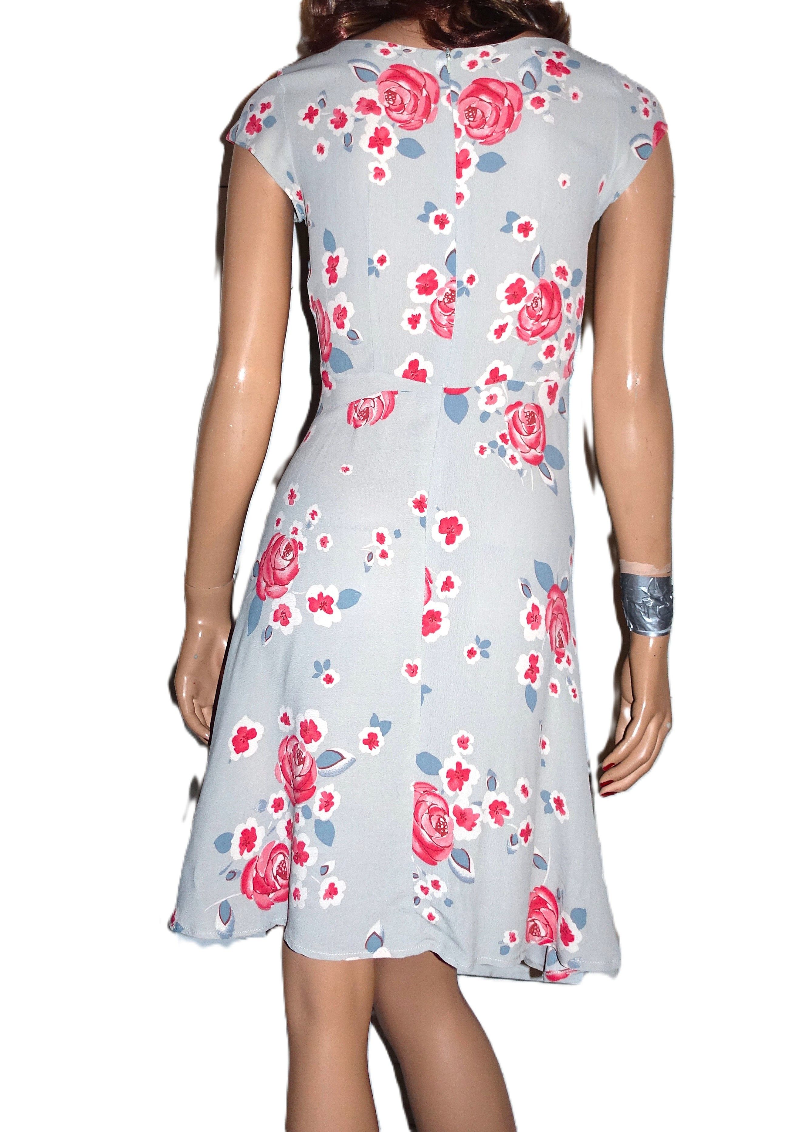 Other Veronique Manga-Bell Light Gray Floral Dress S Size S / US 4 / IT 40 - 5 Thumbnail