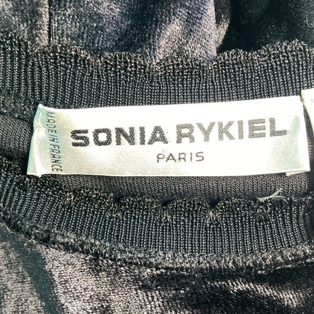 Sonia Rykiel Sonia Rykiel Size L Black Velvety French Pullover Top With G Size L / US 10 / IT 46 - 2 Thumbnail