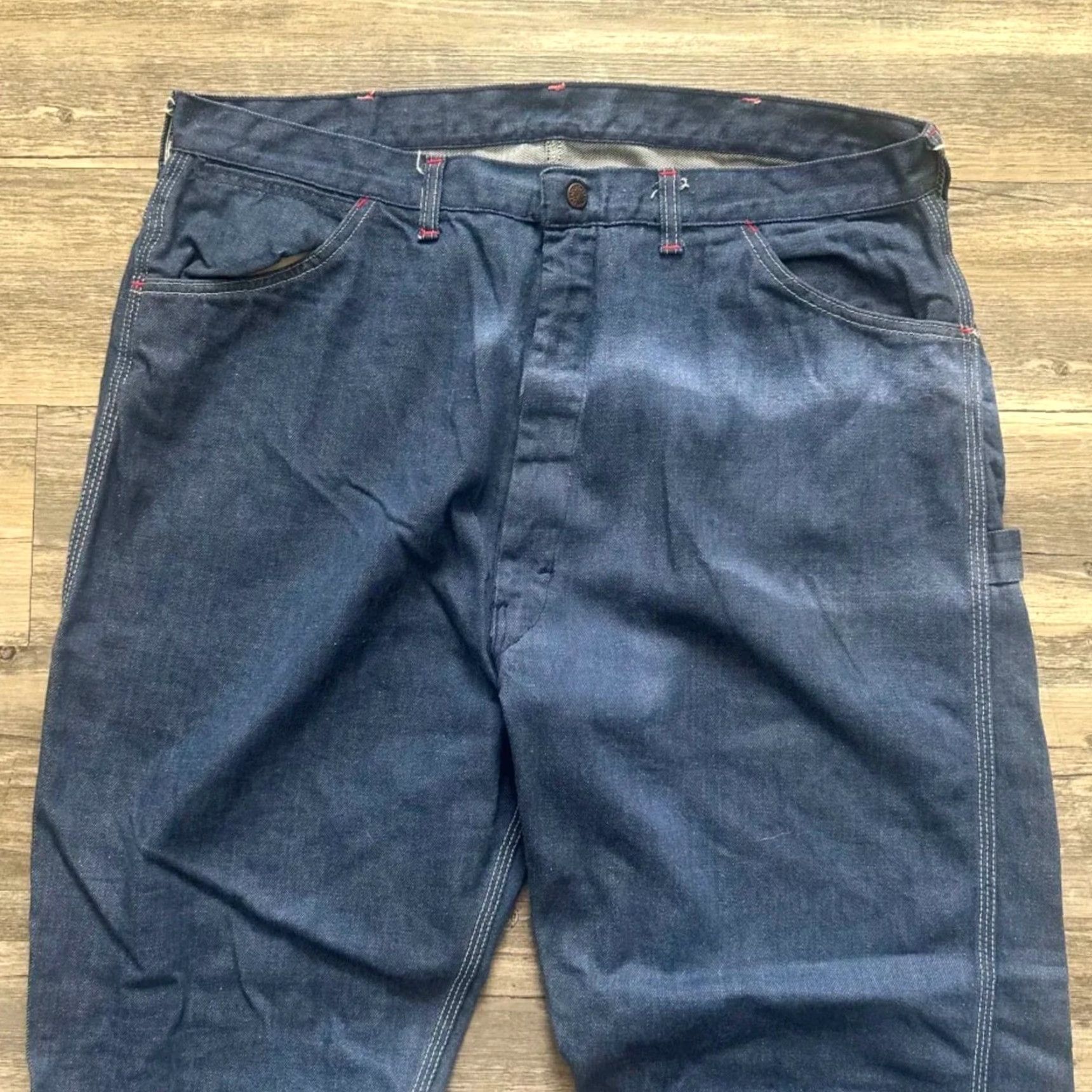 Sears VINTAGE Denim Carpenter Jeans 38X32 Sears Men Blue 60s 70s Regular Straight Inseam 38 Size US 38 / EU 54 - 4 Thumbnail