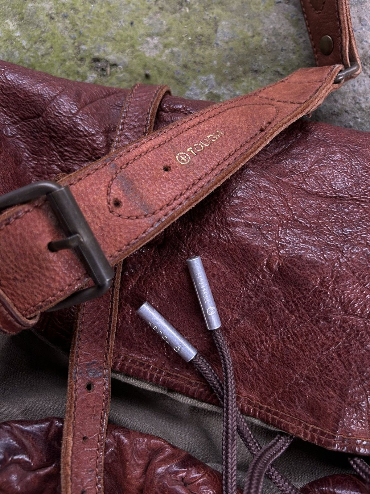 Other RARE Tough Jeansmith Brown Leather Messenger Bag D Size ONE SIZE - 2 Thumbnail