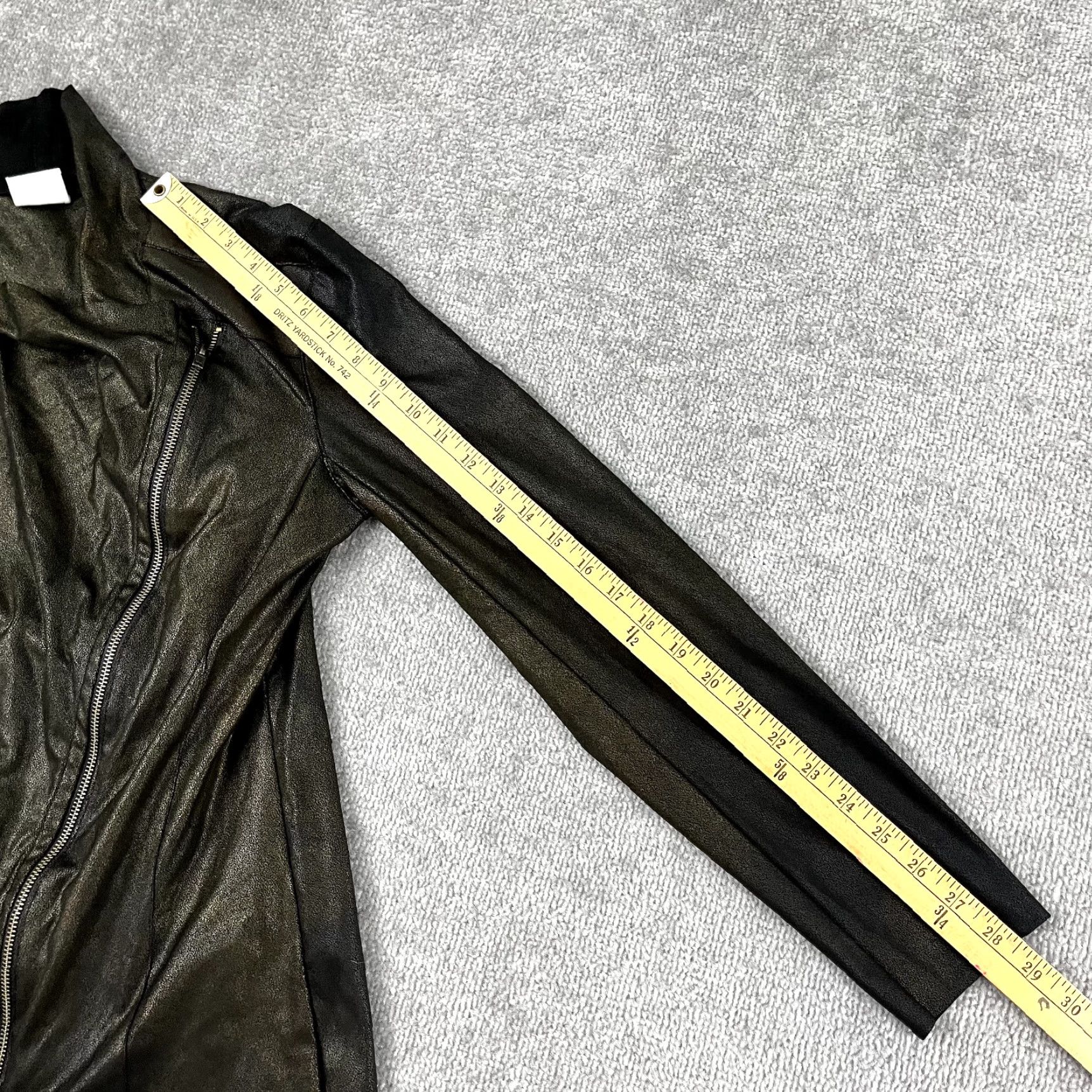 Anthropologie VINTAGE Anthropologie Jacket Womens Large Black Gold Foil Moto Full Zip Asymmetrical Size L / US 10 / IT 46 - 6 Thumbnail