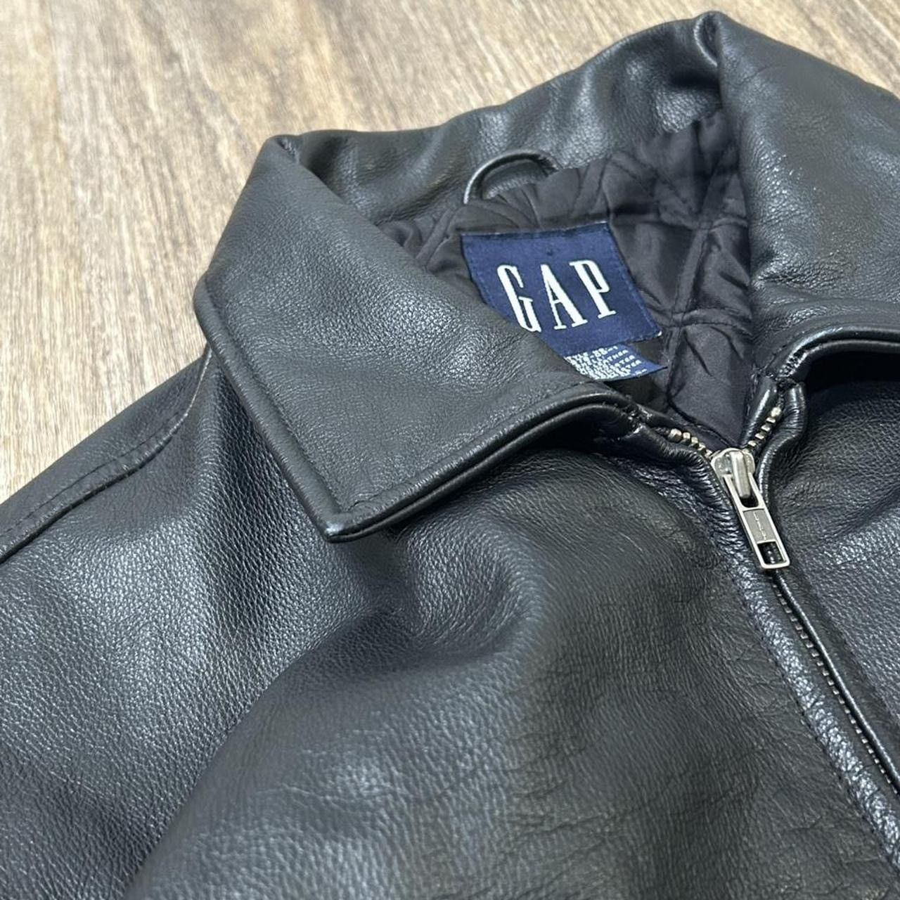 Gap Vintage Gap Black Leather Jacket Size Medium Size US M / EU 48-50 / 2 - 2 Thumbnail