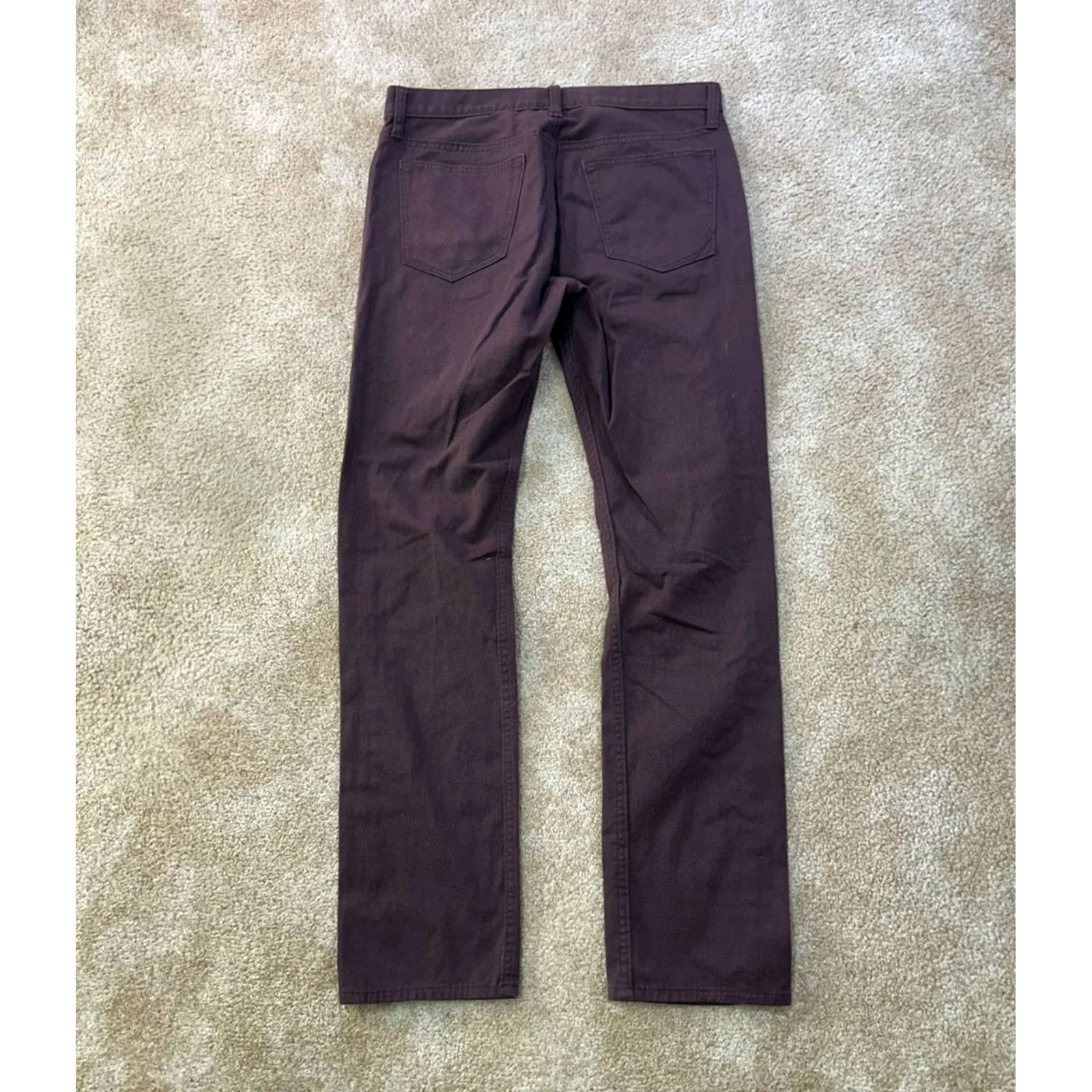 Banana Republic Banana Republic Jeans Mens Slim 31x32 Red Burgundy Denim Stretch 5-Pocket Straight Size US 31 - 6 Thumbnail