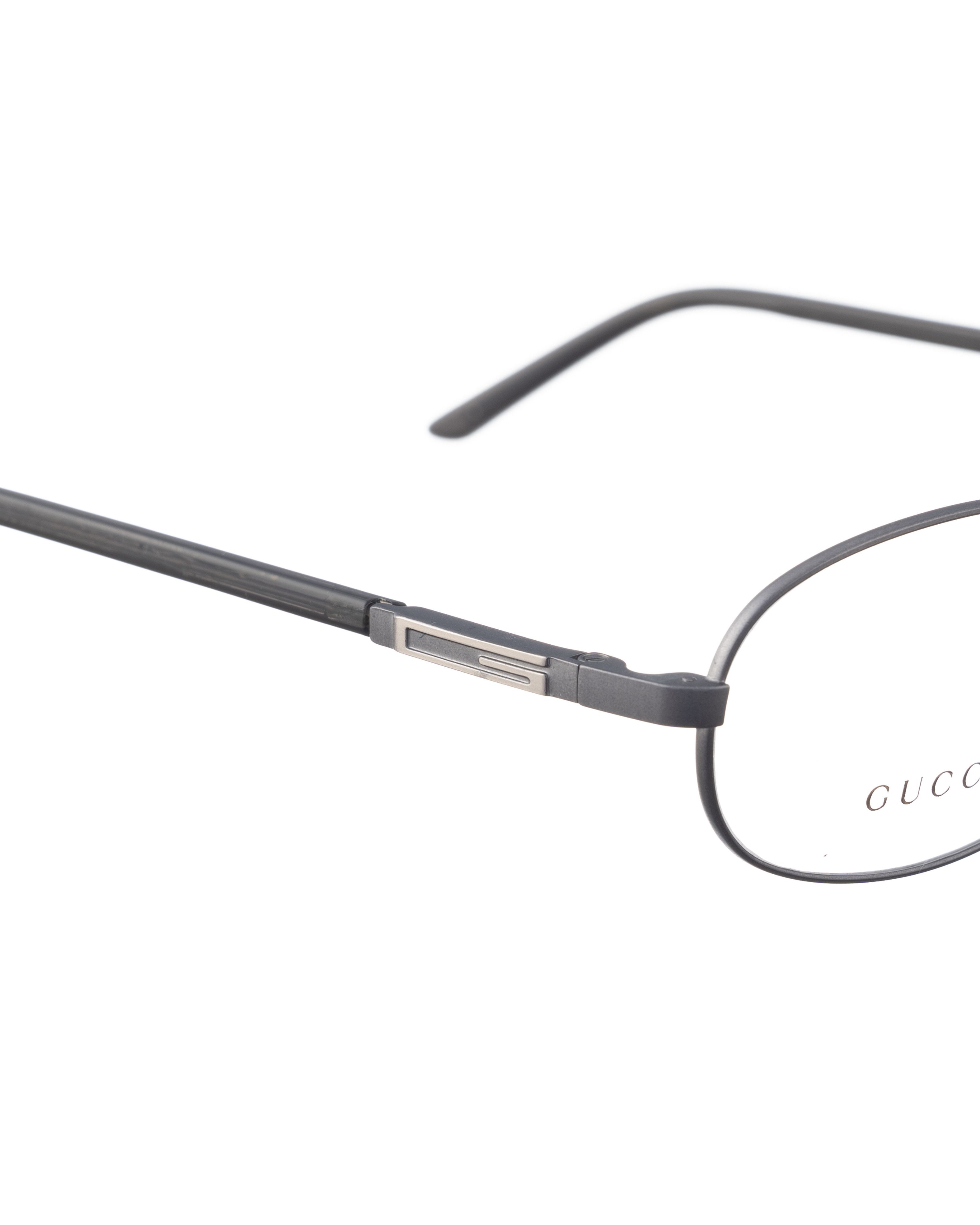 Gucci Gucci 00s Classic Retro Grey Steel Oval Glasses Size ONE SIZE - 3 Thumbnail