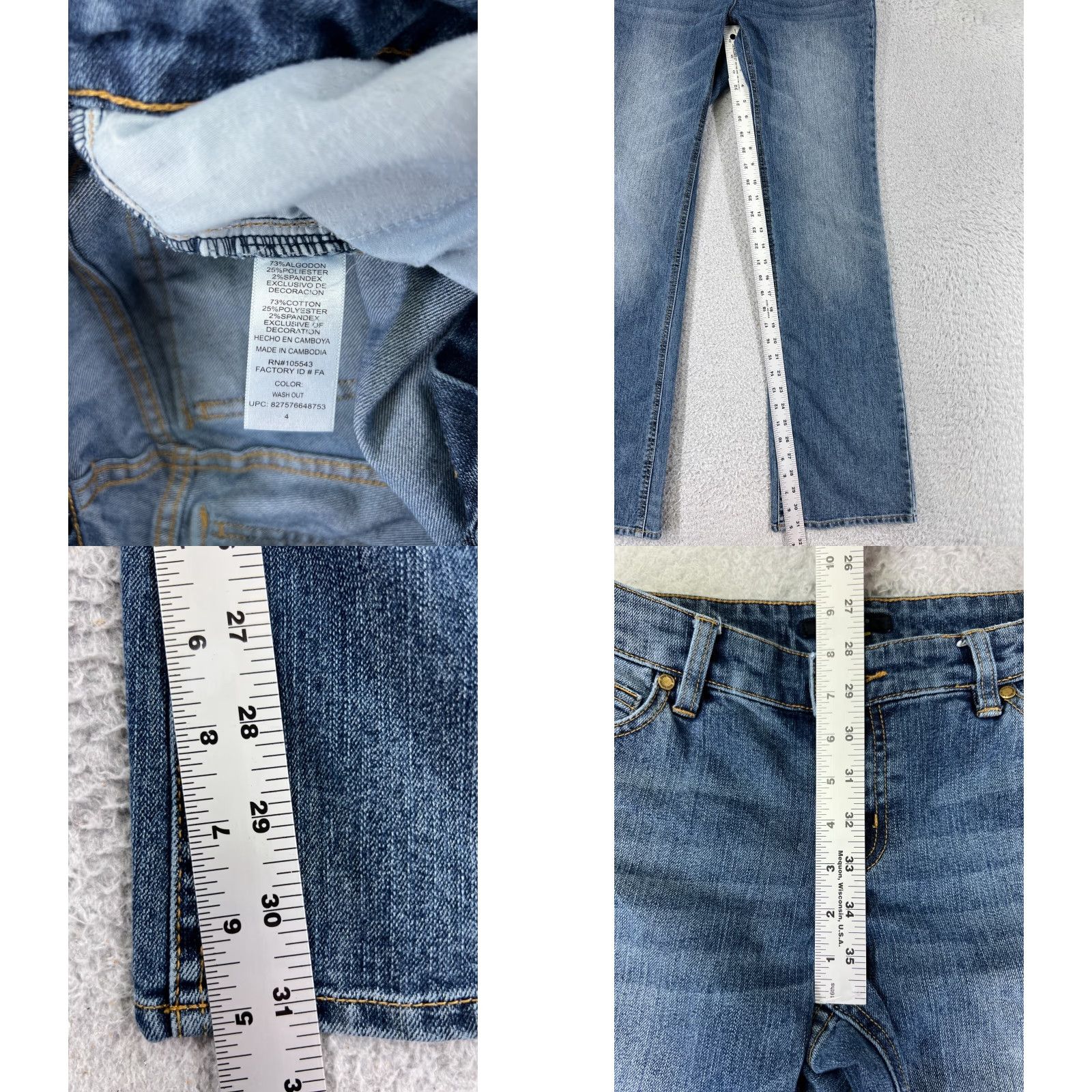 Denime Daisy Fuentes Jeans Womens Bootcut Denim Blue 26x31 Low Rise 4 Cotton 5-Pocket Design Regular Stretch Size 27" / US 4 / IT 40 - 9 Thumbnail