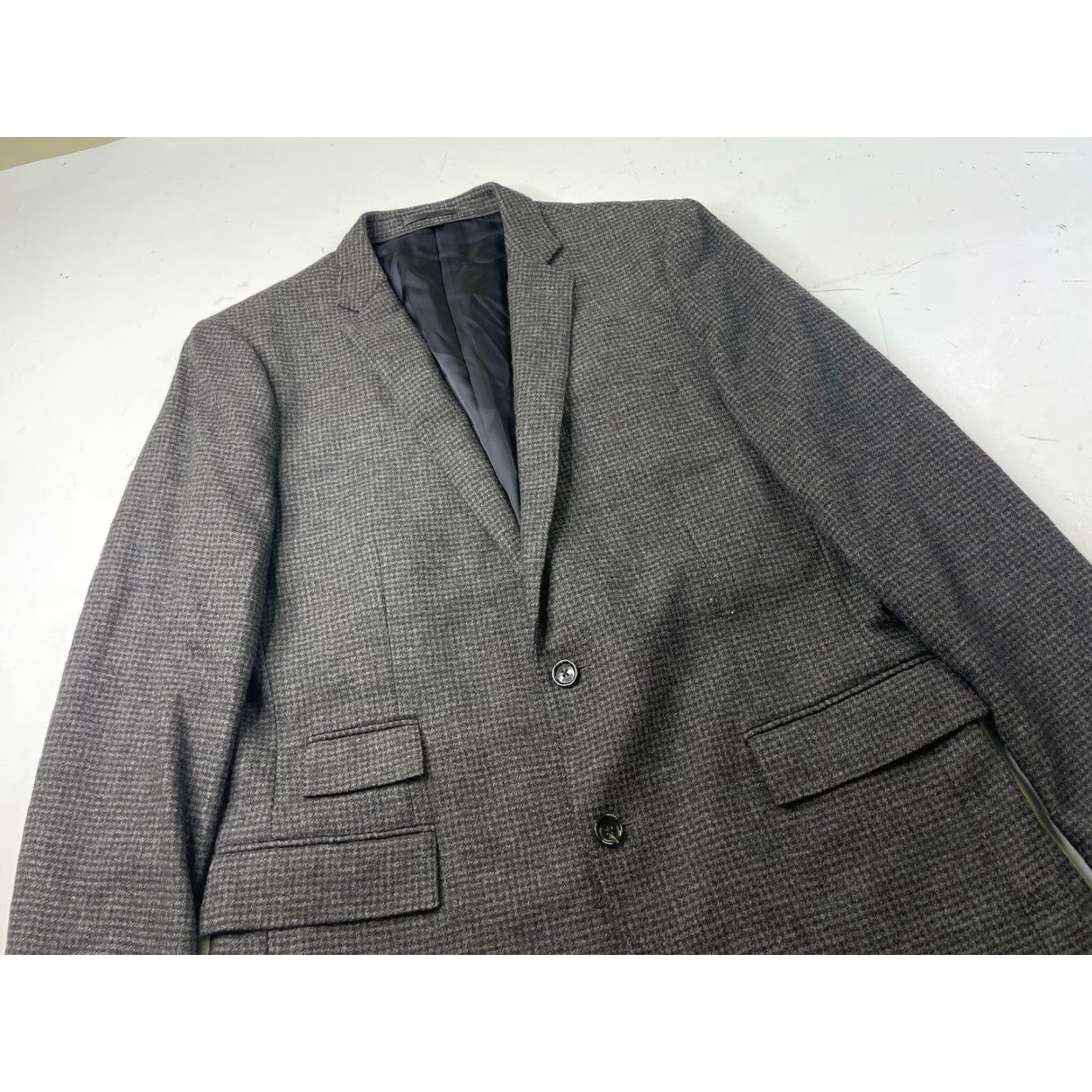 J.Crew J. Crew Blazer Jacket Wool Houndstooth Gray 42L Mens Long 100% Wool Blazer Sports Coat Jacket Size 42R - 2 Thumbnail