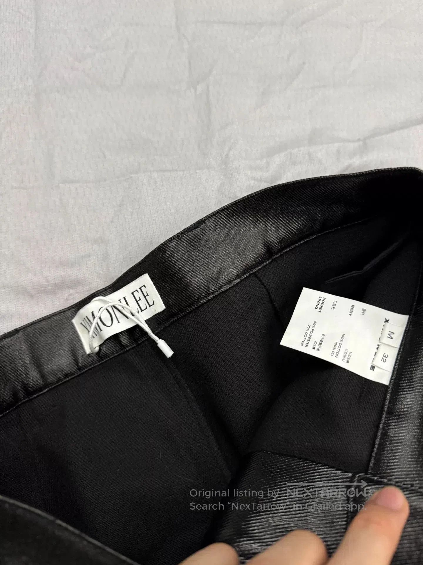Ximon Lee stylish black faux leather wide. Size 30" / US 8 / IT 44 - 6 Thumbnail