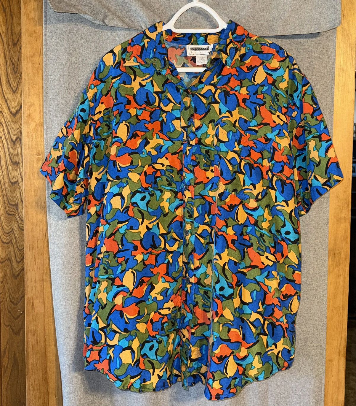 Other Vintage Kikomo Basic size large silk green button up blouse Size L / US 10 / IT 46 - 6 Thumbnail