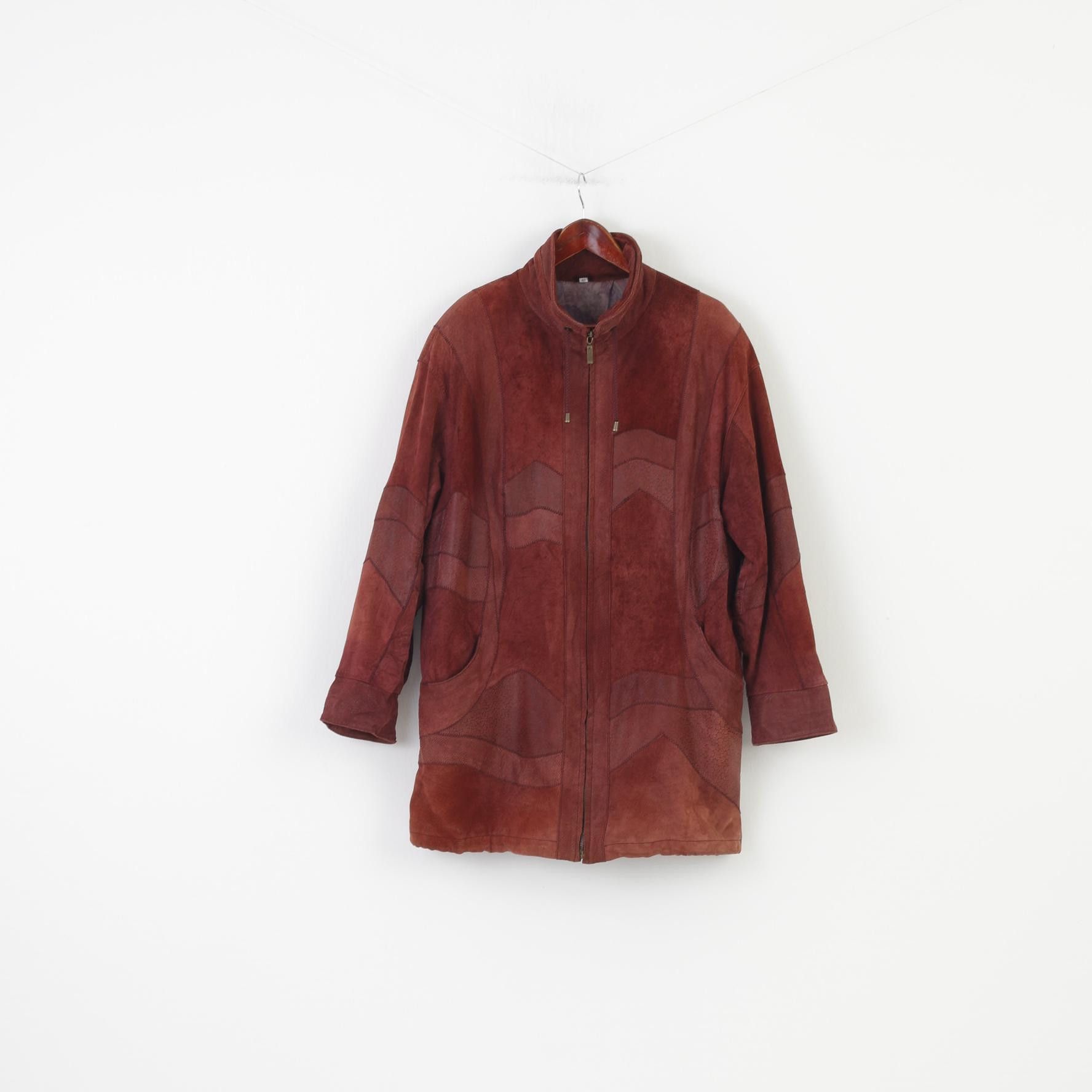 Vintage Wohrl Woman 42 XL Jacket Burgundy Leather Full Zipper 2331 Size XL / US 12-14 / IT 48-50 - 1 Thumbnail