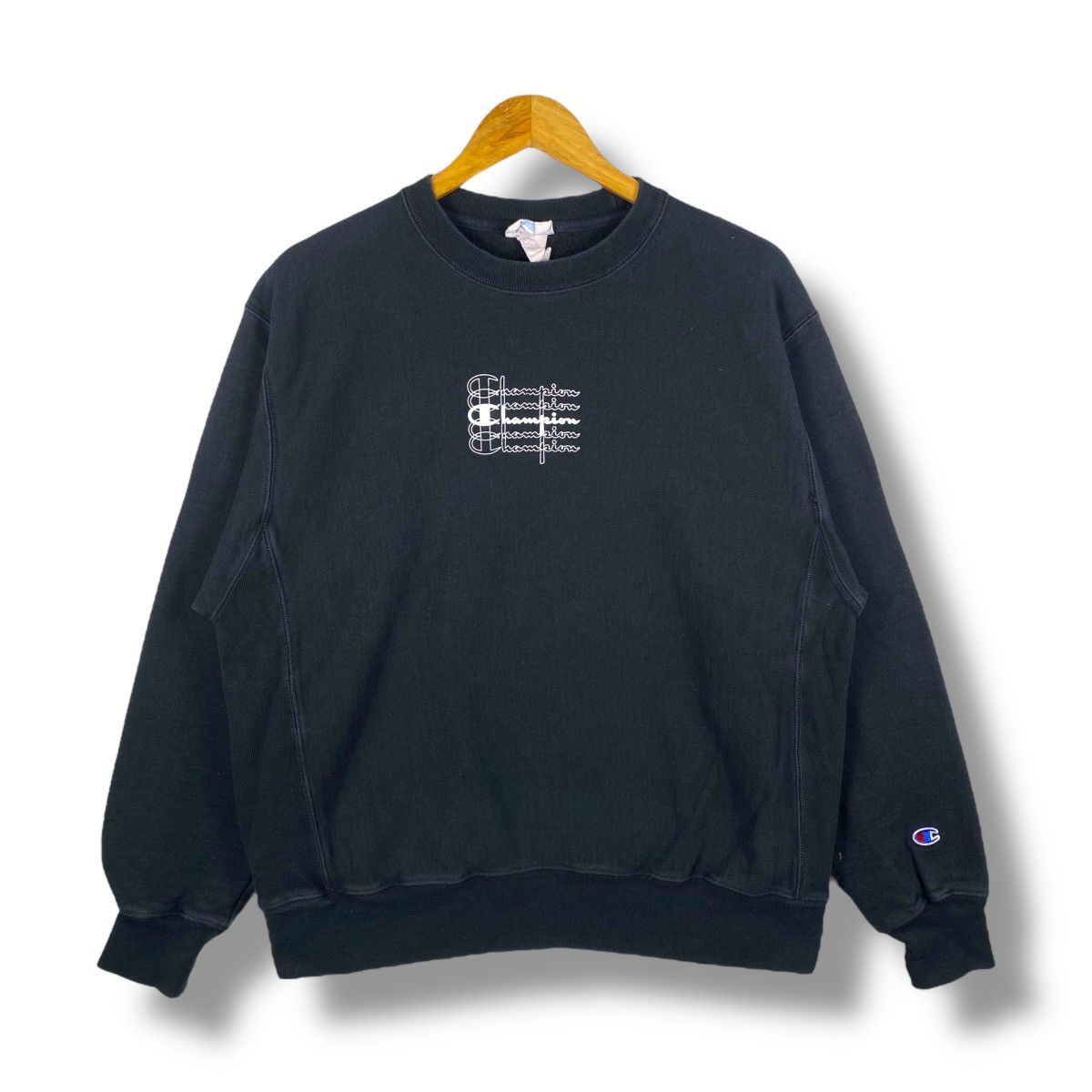 Champion × Vintage Vintage 00's CHAMPION Reverse Weave Center Logo Crewneck Size US L / EU 52-54 / 3 - 1 Thumbnail