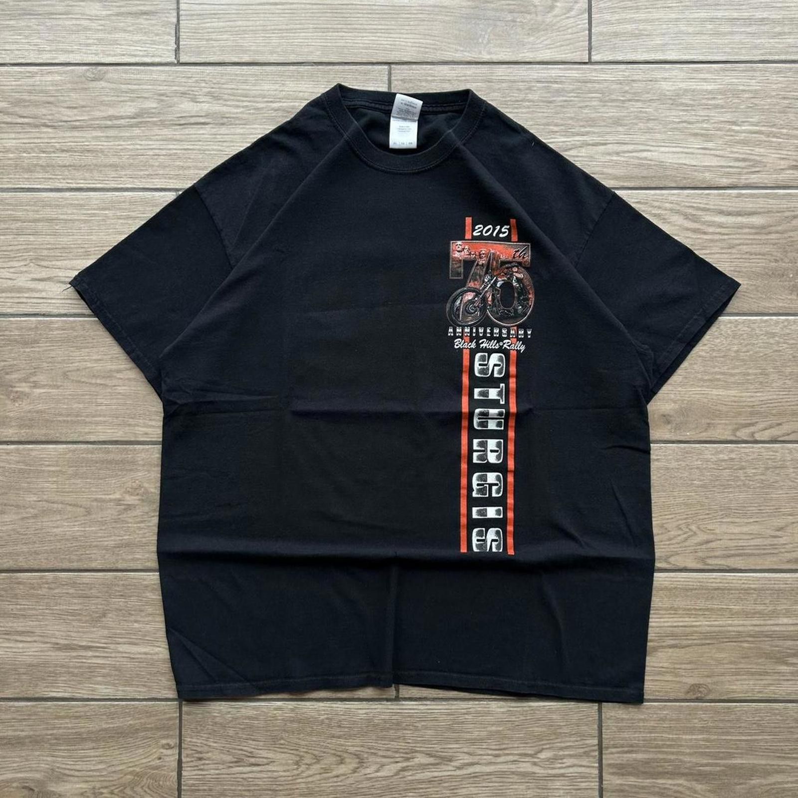 Designer Y2K Black Sturgis 75th Anniversary Biker T-Shirt Size US XL / EU 56 / 4 - 2 Thumbnail
