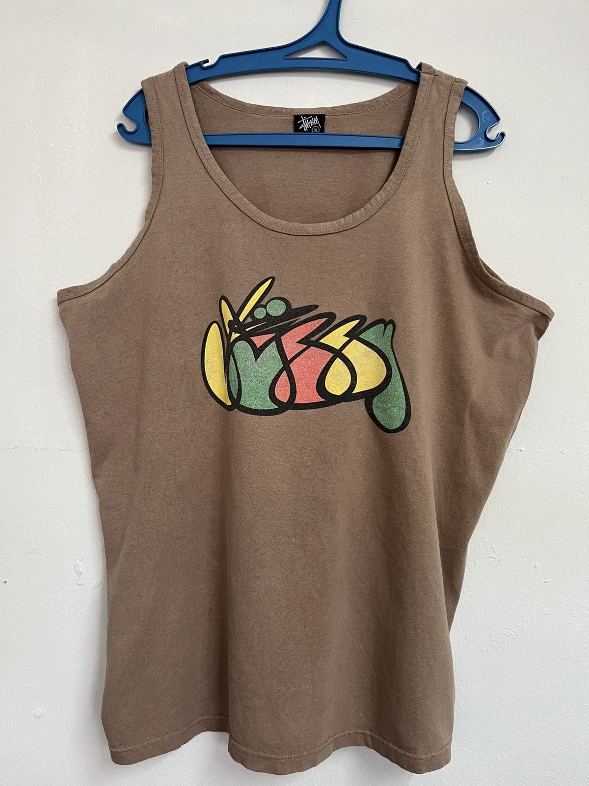Stussy 💥💥💥TRUE VINTAGE 90s STUSSY COLOURWAY LOGO Sleeveless Size US XL / EU 56 / 4 - 1 Thumbnail