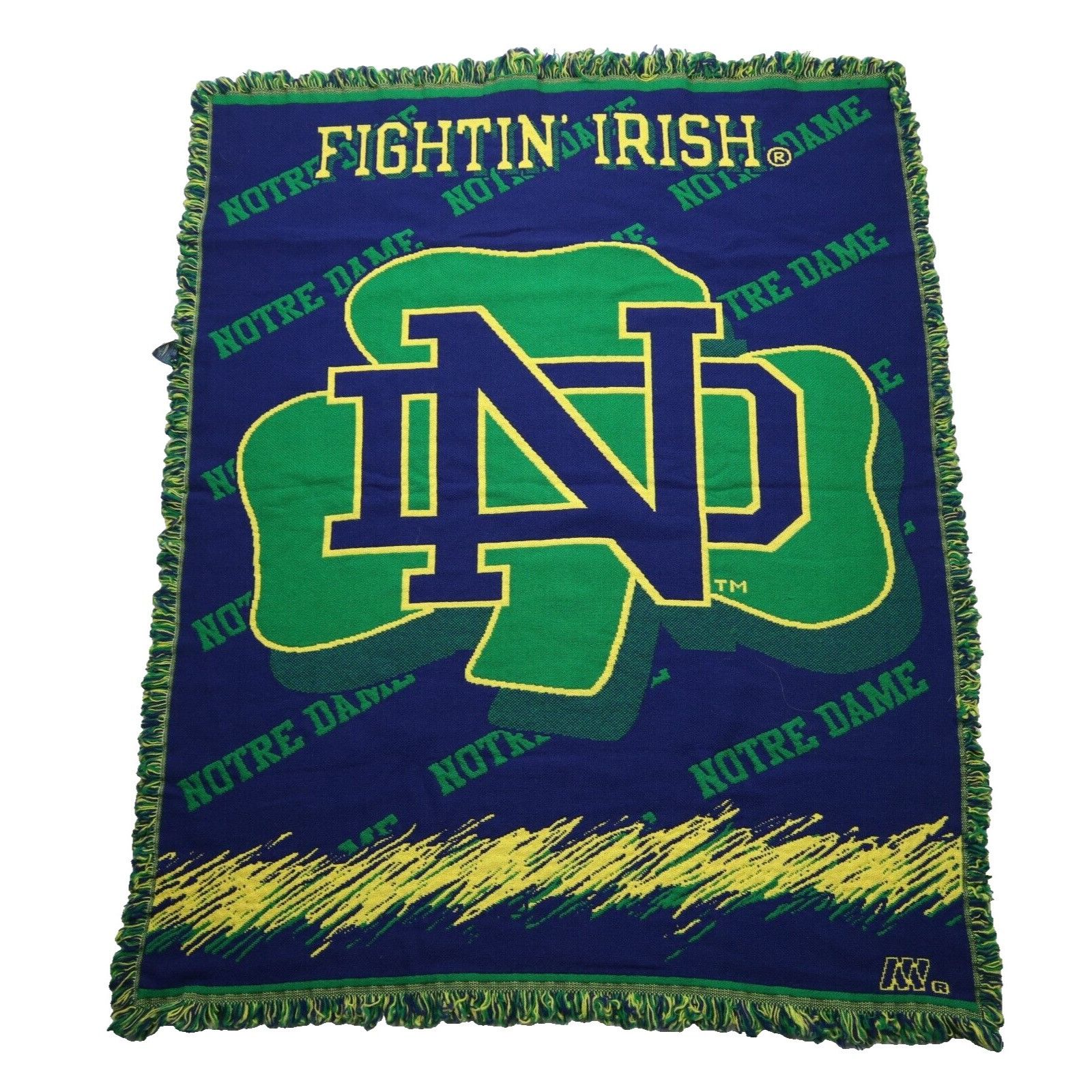 Vintage Vintage 90s All Over Print University of Notre Dame Blanket Size ONE SIZE - 1 Thumbnail