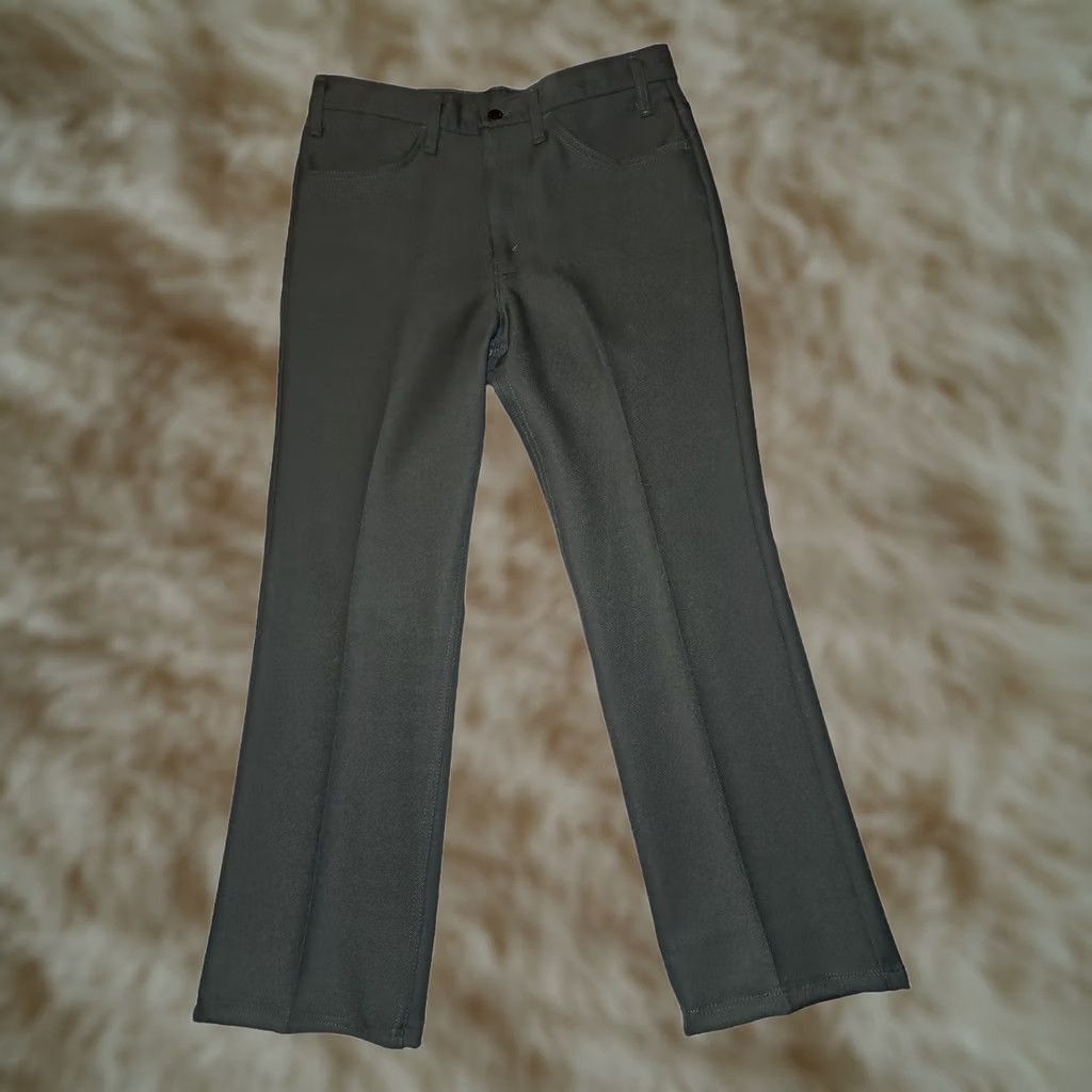 Levi's VINTAGE Levi's Polyester Pants Men 34x30 Gray Black Tab Creased Classic Casual 80s 90s USA Mens Size US 34 / EU 50 - 1 Thumbnail