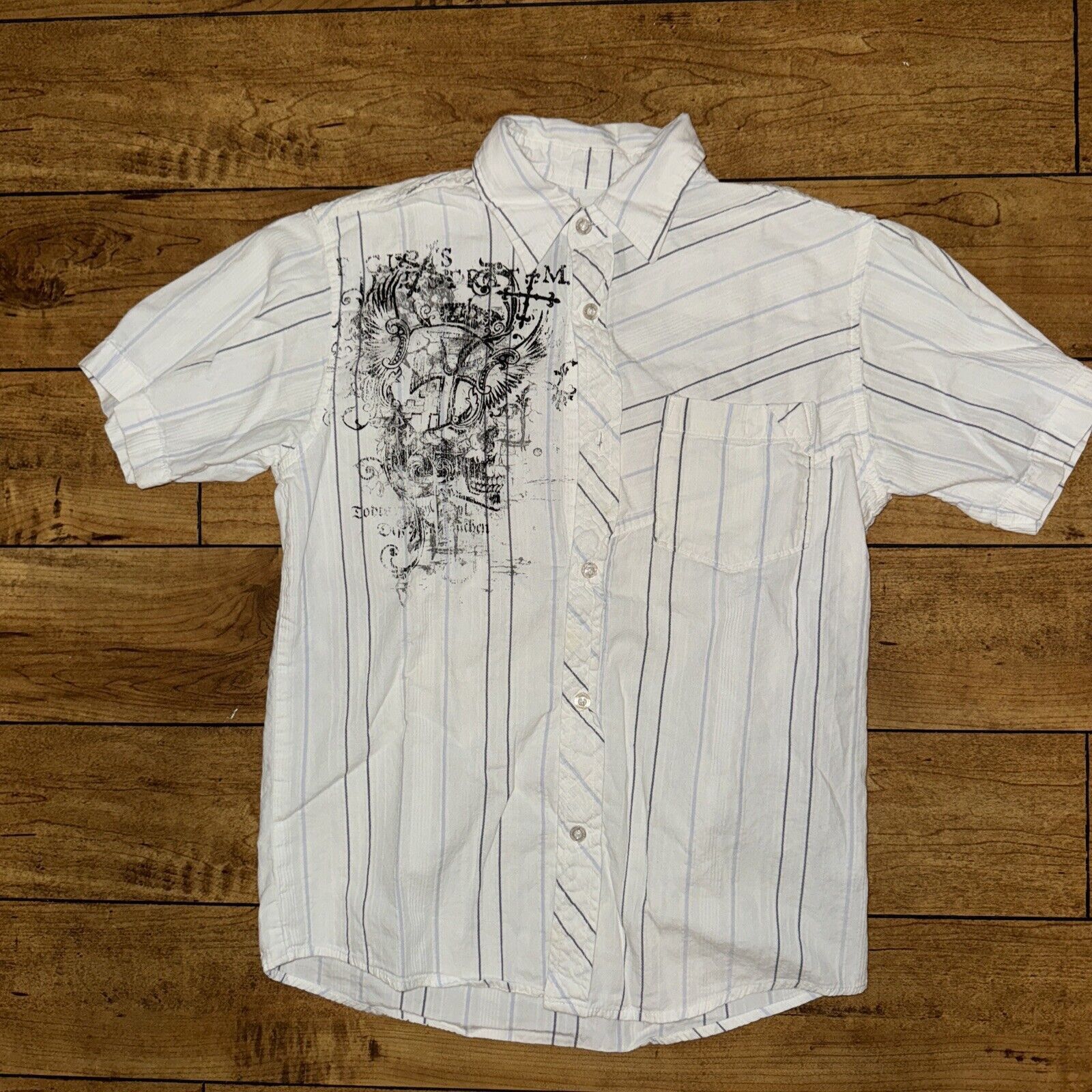 Japanese Brand × Point Zero × Vintage Y2K Point Zero Button Up Shirt Medium 16x22 Kids White Size US XXS / EU 40 - 1 Thumbnail