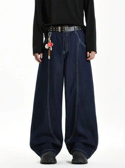 Japanese Brand Baggy WIDE VIntage Y2K denim jeans Size US 32 / EU 48 - 4 Thumbnail