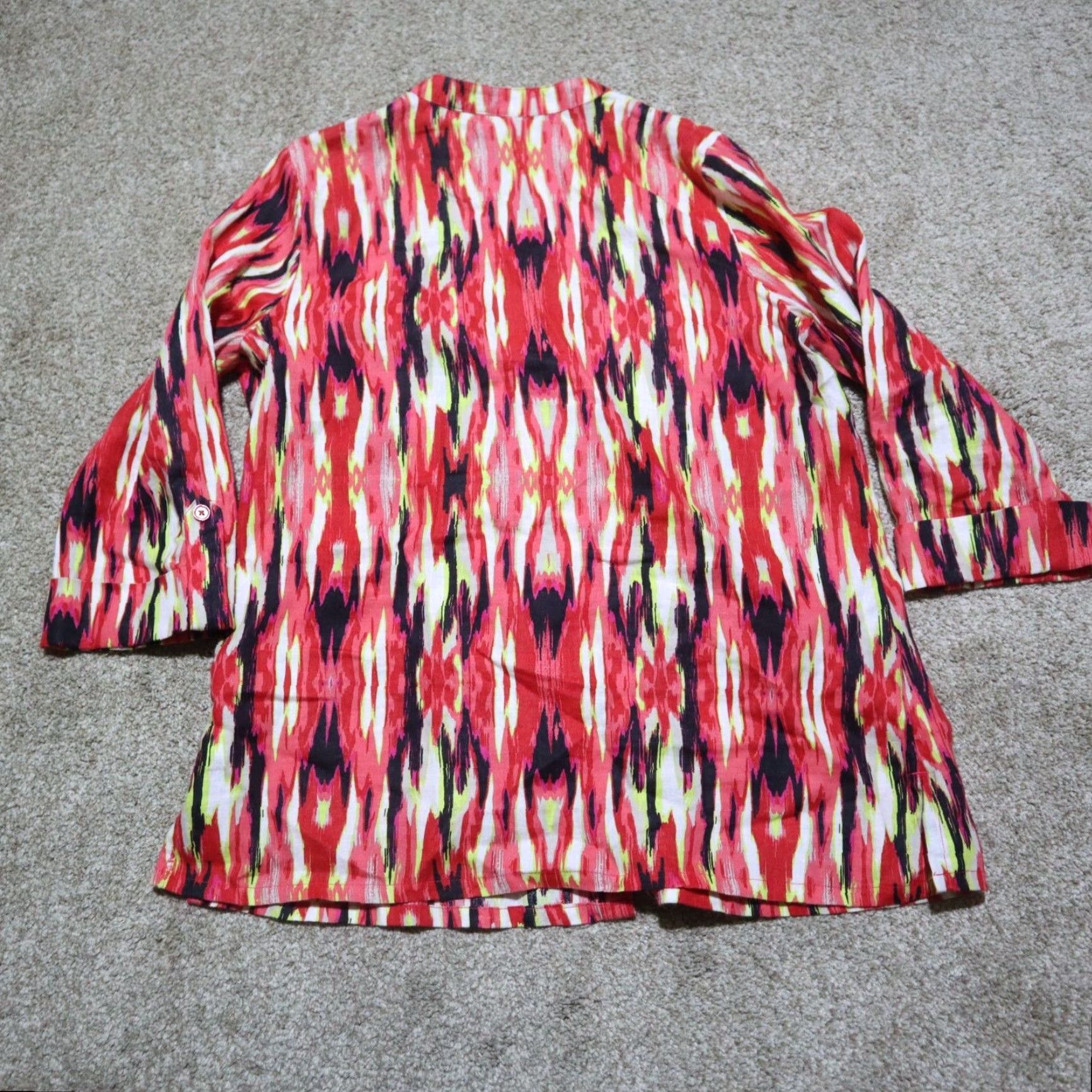 Vintage Kim Rogers Shirt Women Medium Red White Rustic Plaid Button Front Long Sleeve Cotton Top Size M / US 6-8 / IT 42-44 - 7 Thumbnail