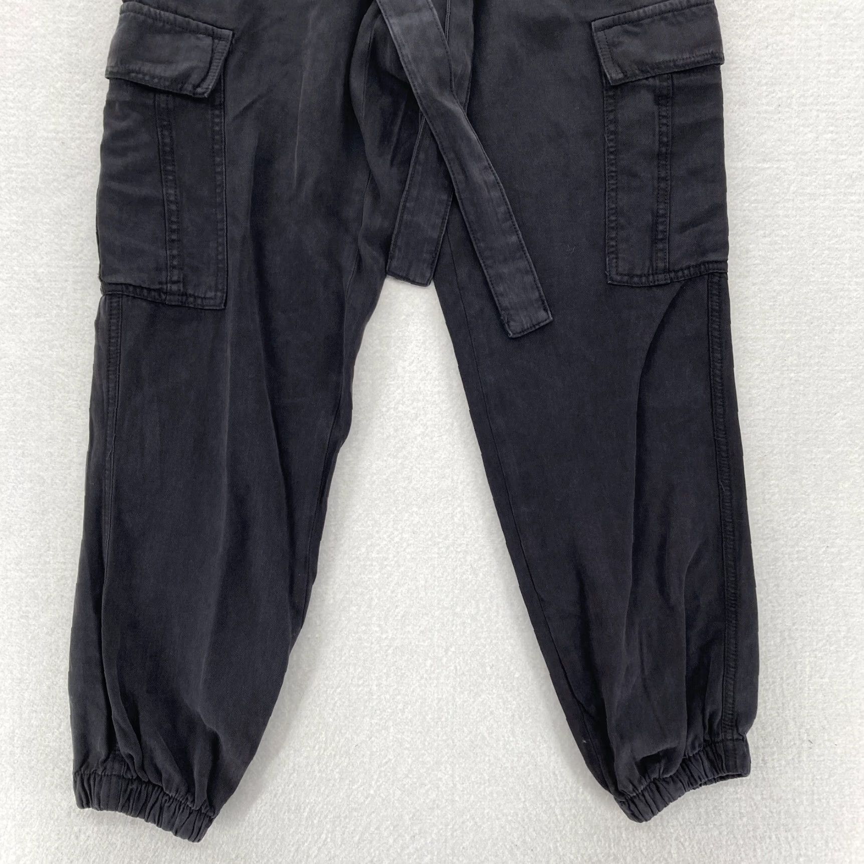 American Eagle Outfitters American Eagle Outfitters Joggers Women's 2 Black Lyocell Stretch Waist Tie Tapered Size 26" / US 2 / IT 38 - 3 Thumbnail