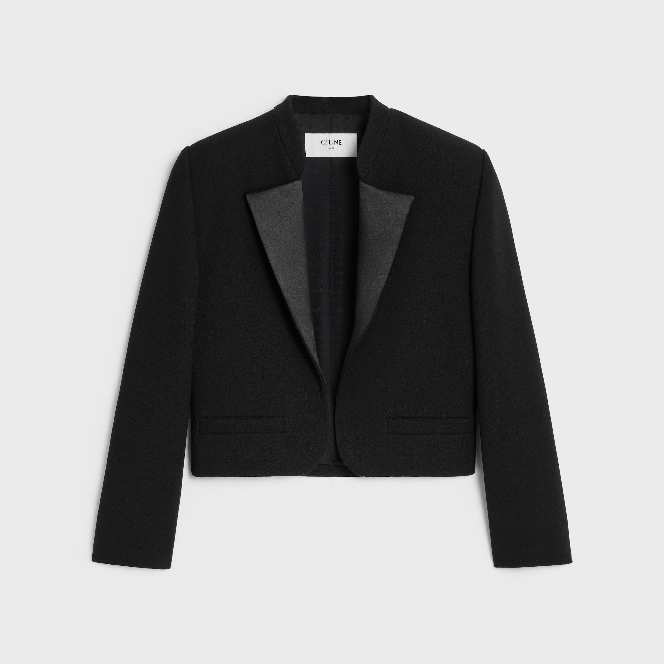 Celine JACKET IN SATIN-LINED DOUBLE FACED WOOL CREPE black Size XS / US 0-2 / IT 36-38 - 1 Thumbnail