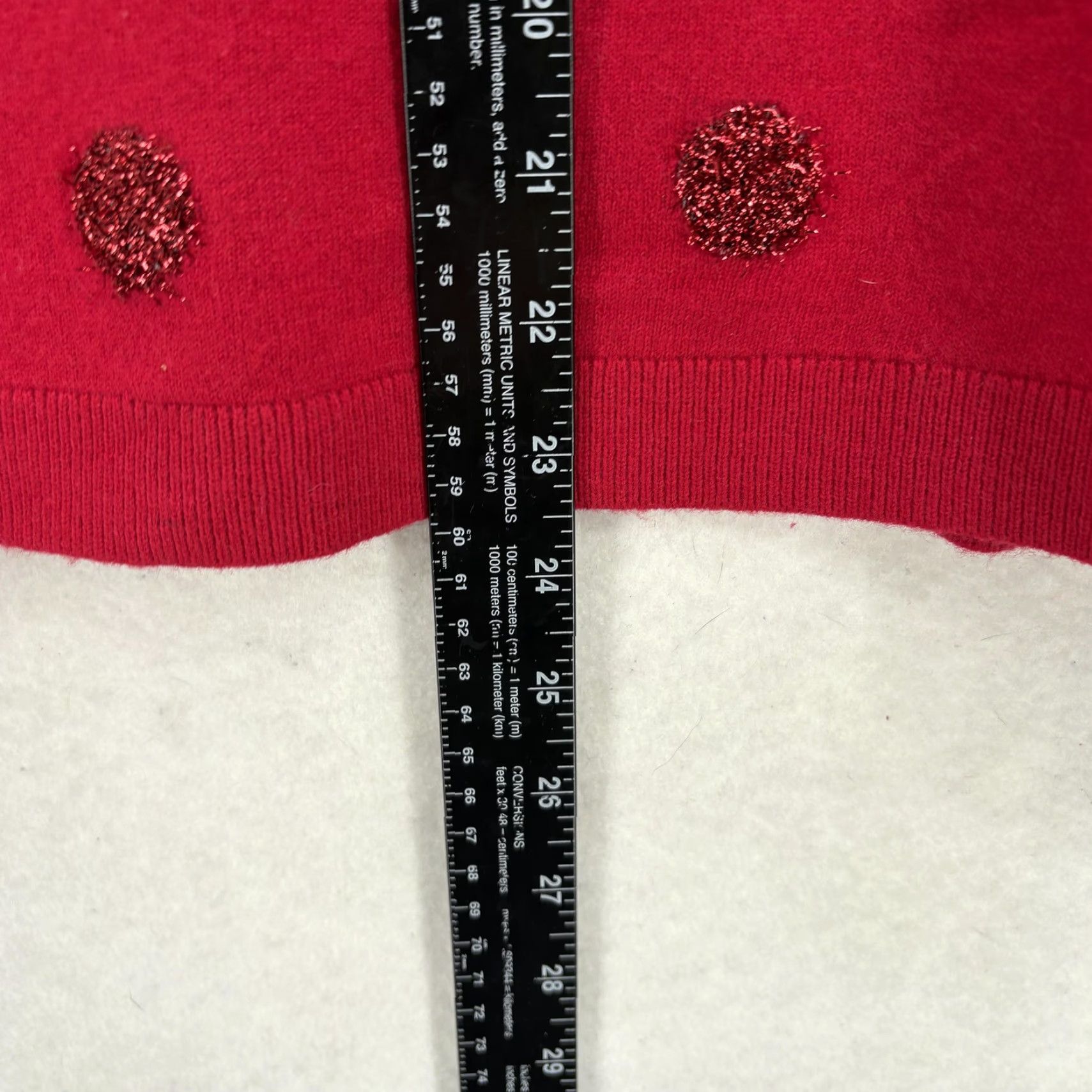 Talbots Talbots Womens Sweater Medium Red Polka Dot Metallic Knit Pullover Lambswool Size M / US 6-8 / IT 42-44 - 6 Thumbnail
