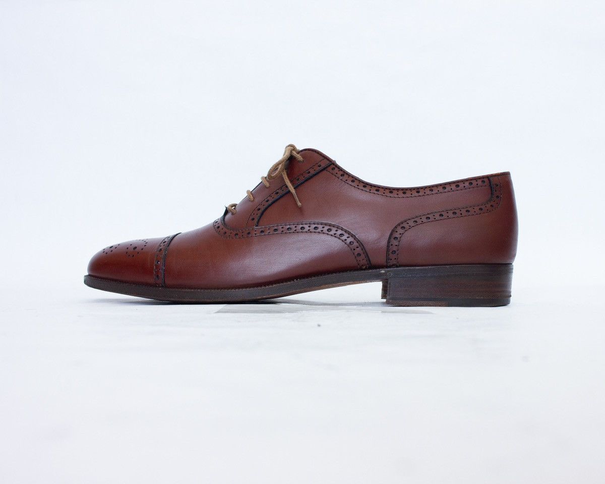 Salvatore Ferragamo Salvatore Ferragamo Brown Leather Oxford Cap Toe Brogue Size US 9.5 / EU 42-43 - 2 Thumbnail