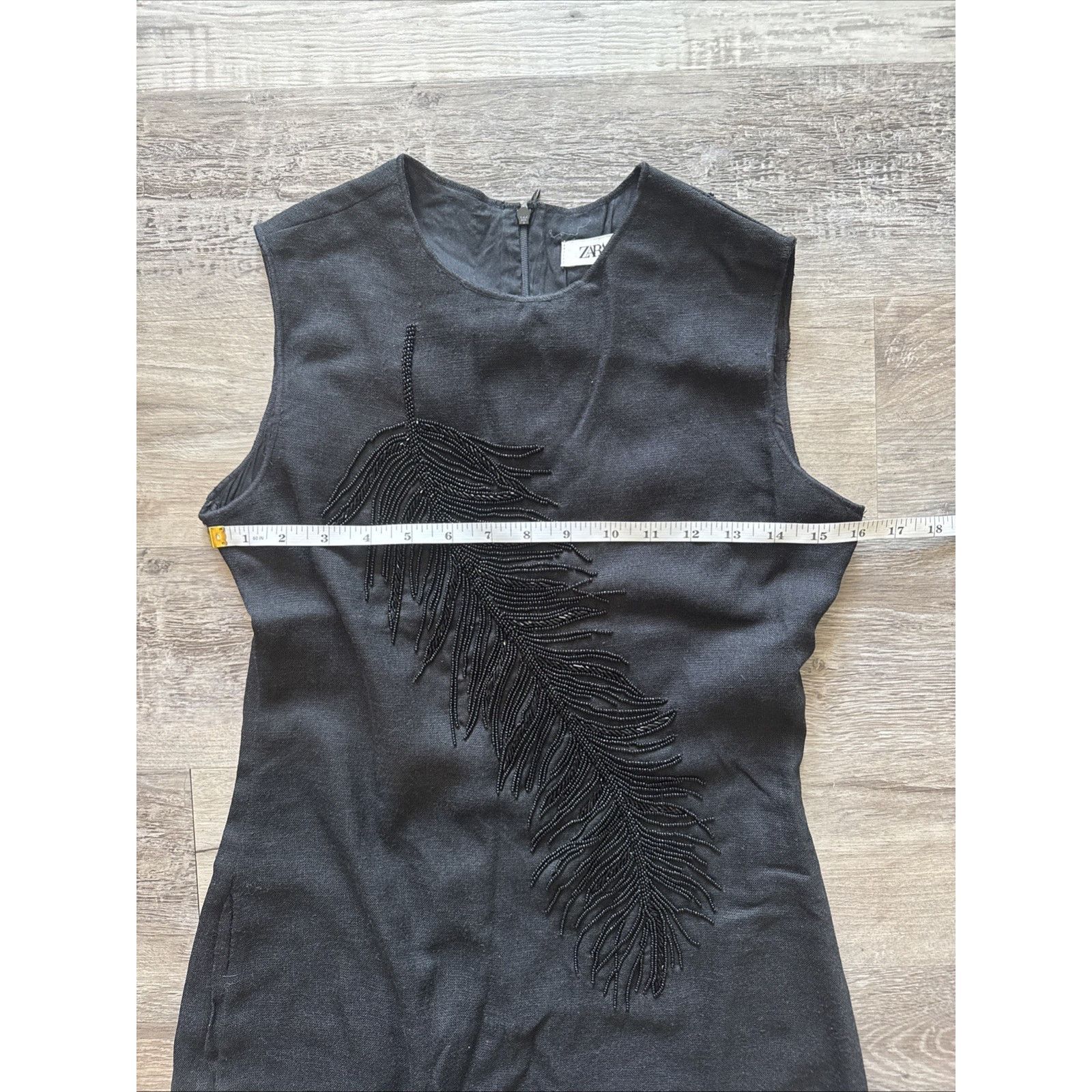 Zara ZARA WOMAN SLEEVELESS EMBROIDERED MIDI DRESS BLACK NEW Size S / US 4 / IT 40 - 4 Thumbnail