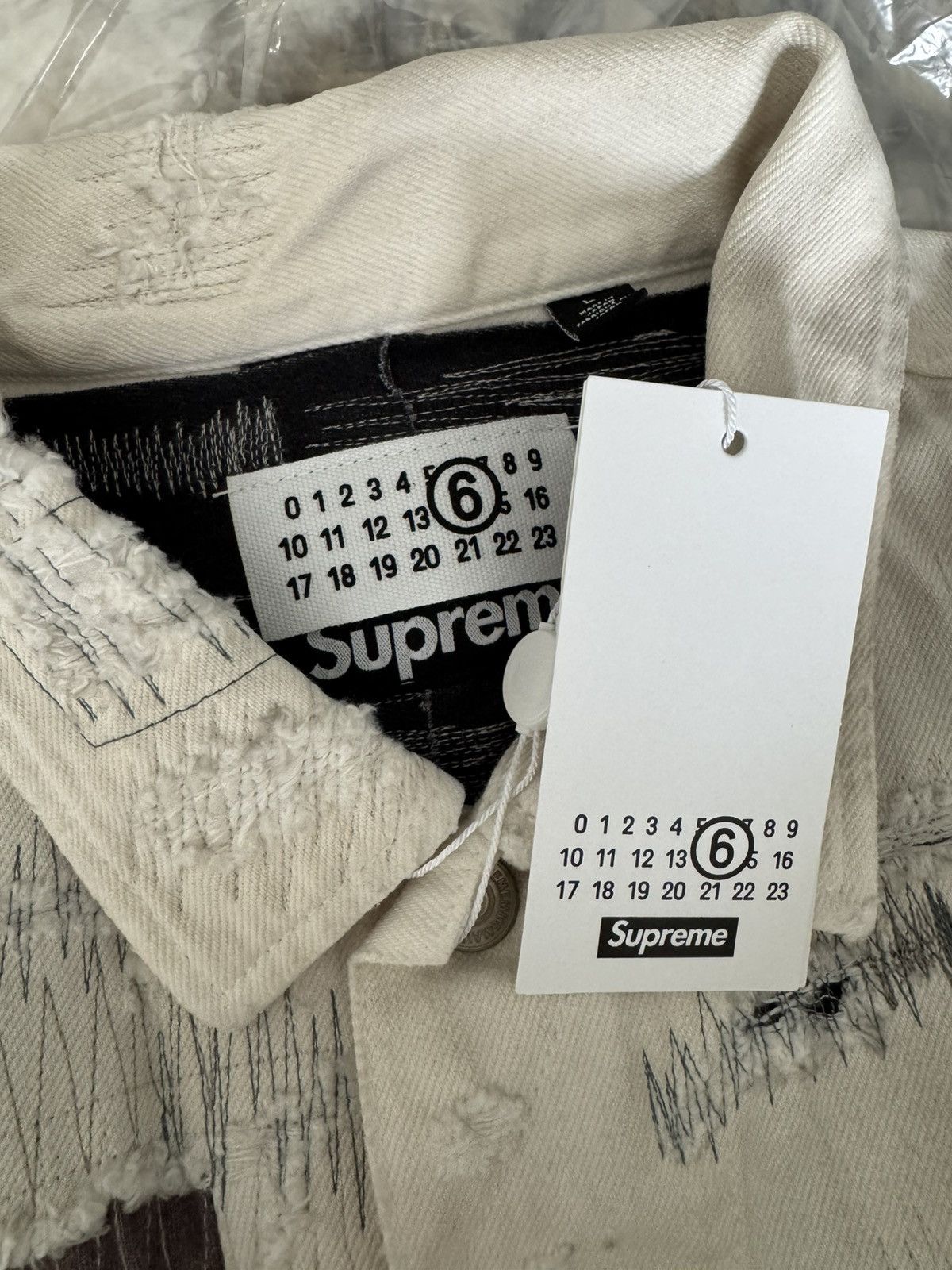 Maison Margiela × Supreme Supreme MM6 Maison Margiela Distressed Selvedge Denim Jacket Size US L / EU 52-54 / 3 - 3 Thumbnail