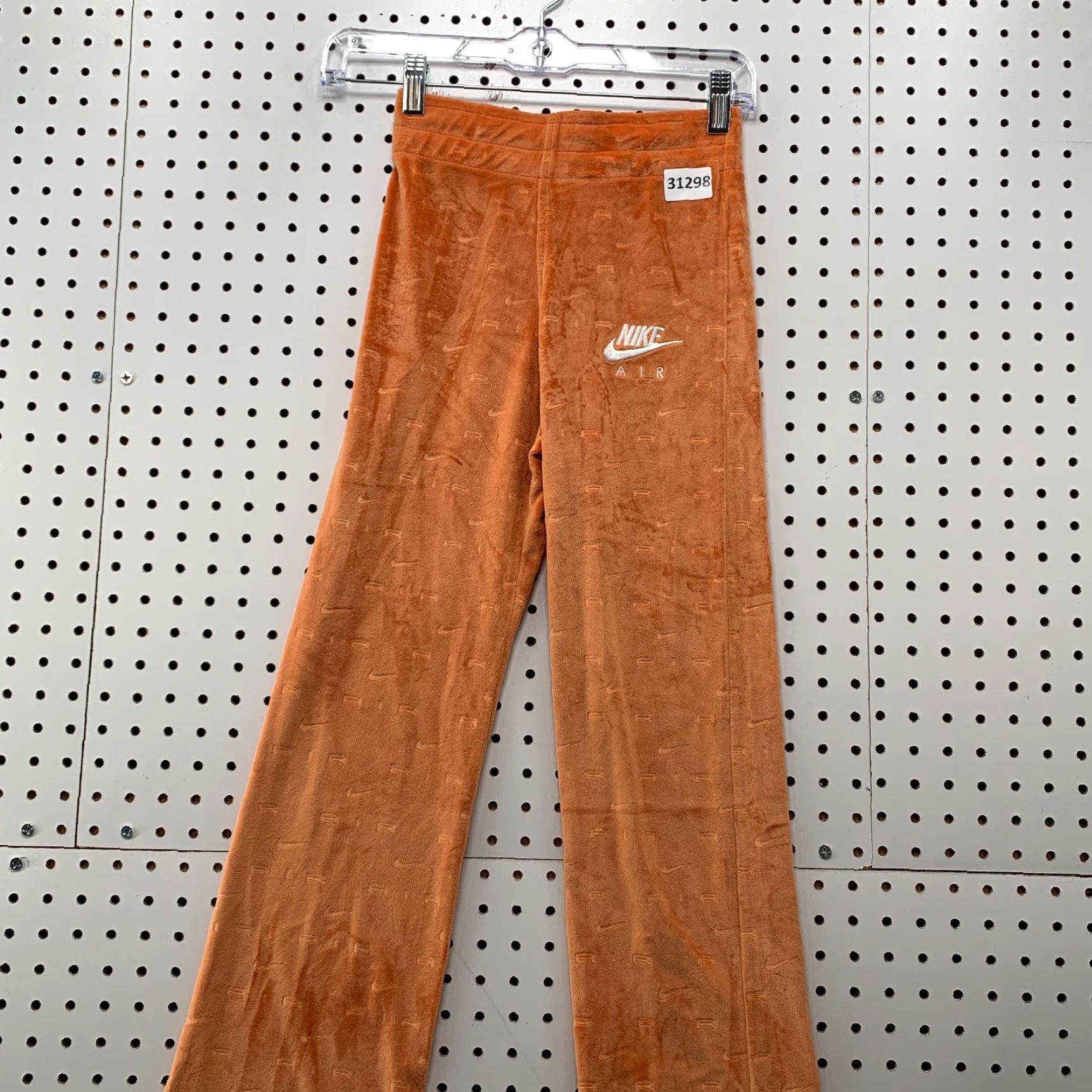 Nike Nike Sweatpants Womens XS AOP Swoosh Orange Velvet 23x30 Flared Size 26" / US 2 / IT 38 - 5 Thumbnail