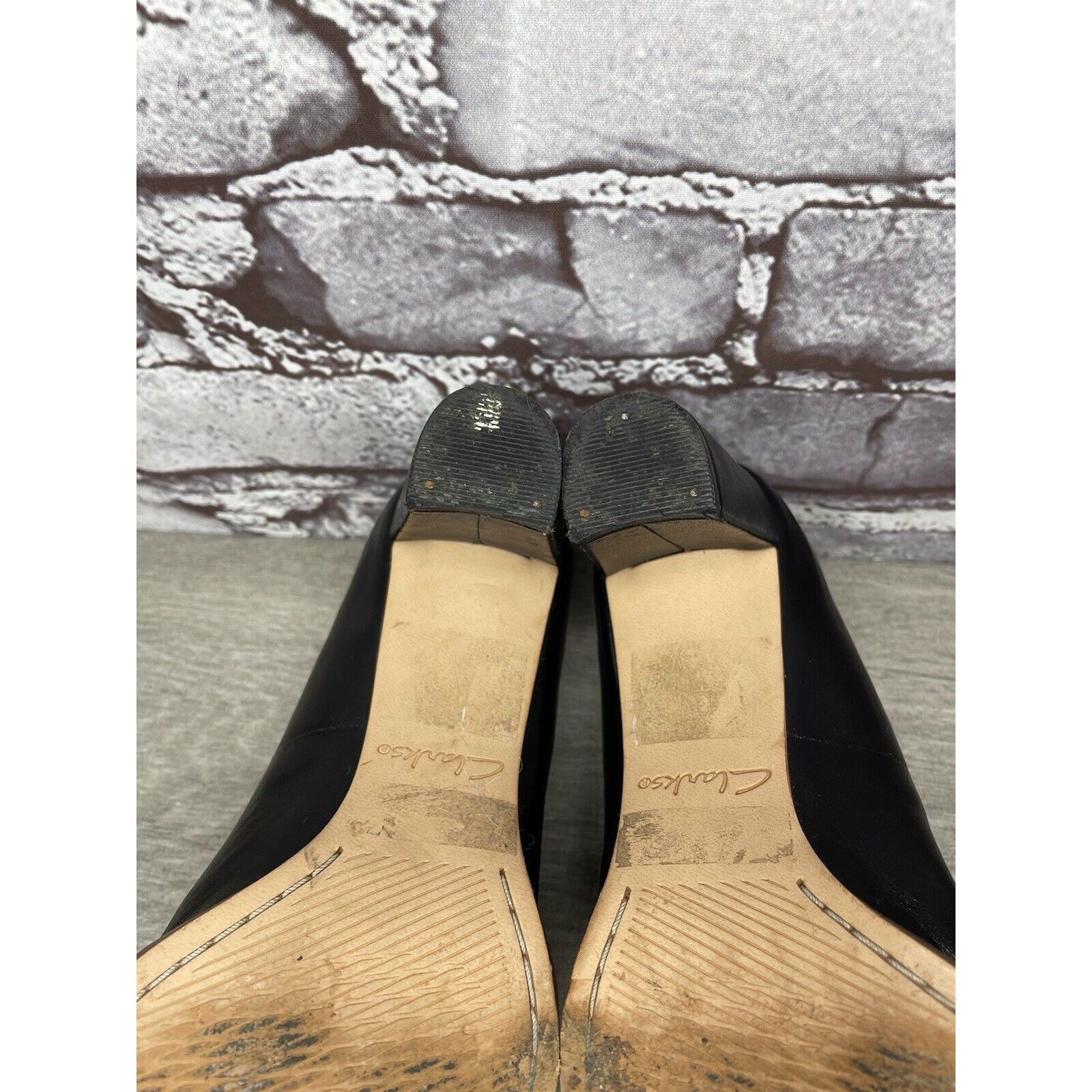 Clarks Clarks Plus Cushion Black Leather Almond High Heeled Shoes W Size US 7.5 / IT 37.5 - 20 Thumbnail