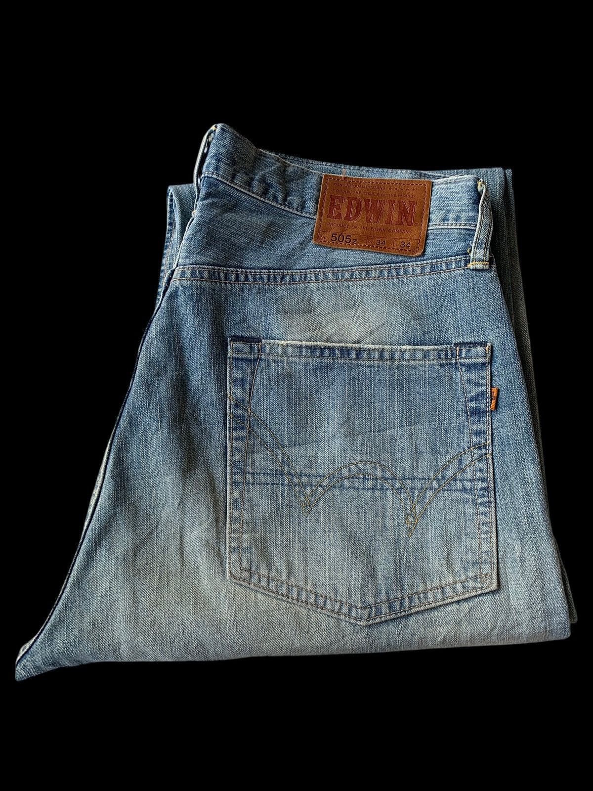 Other EDWIN 505Z SELVEDGE BAGGY FADED&RUSTY DENIM Size US 34 / EU 50 - 6 Thumbnail
