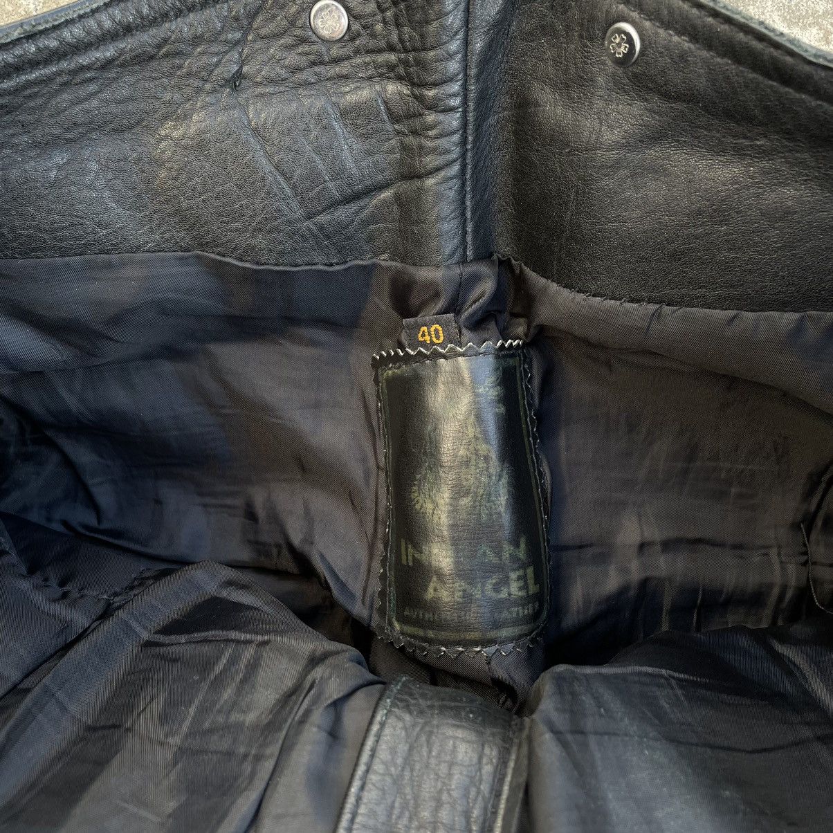 Leather × Vintage Vintage Moto Real Leather Pants 90s Indian Angel USA Y2K Size US 30 / EU 46 - 6 Thumbnail