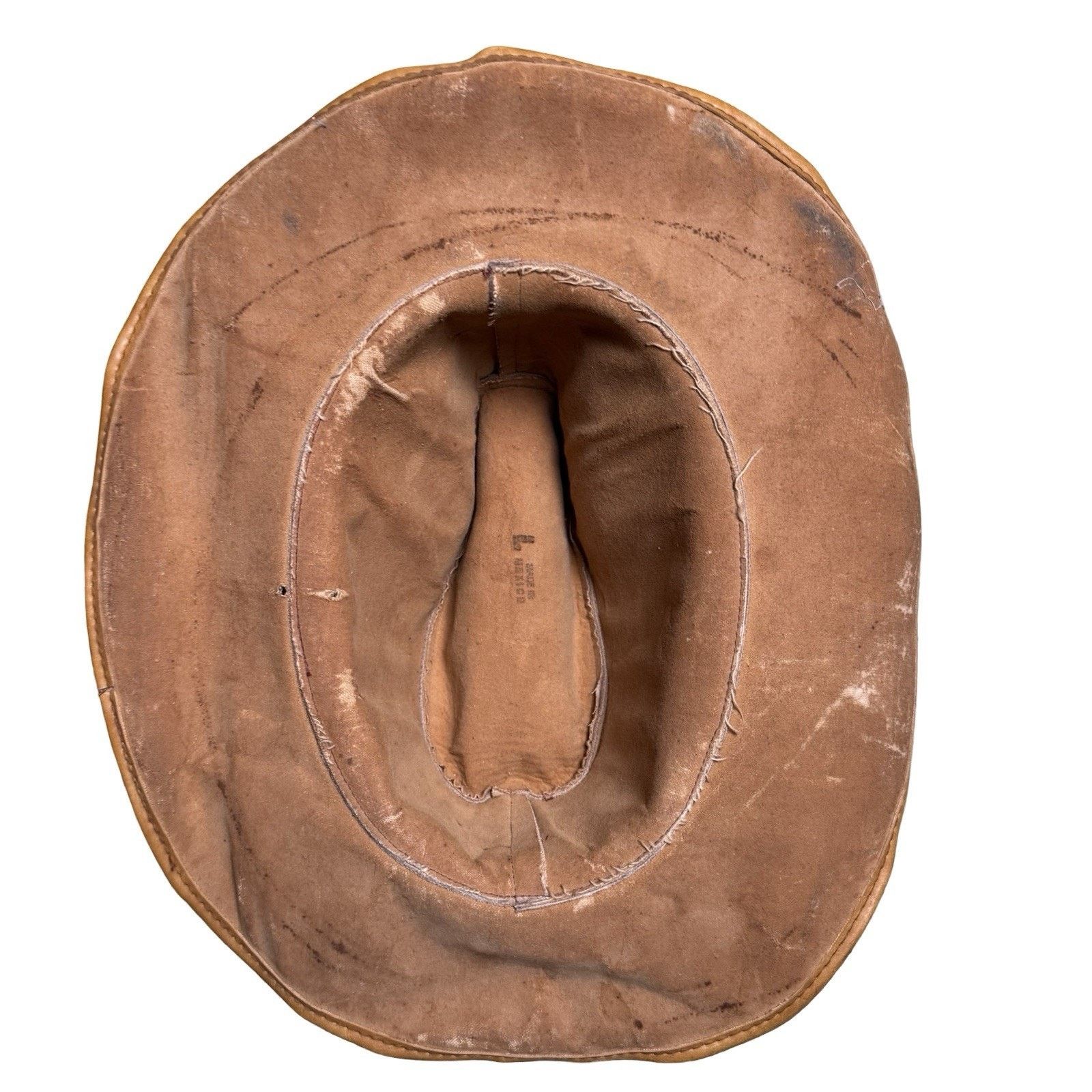 Vintage Vintage 60sBROWN LEATHER WESTERN HAT L Mexico Clint East Size ONE SIZE - 6 Thumbnail