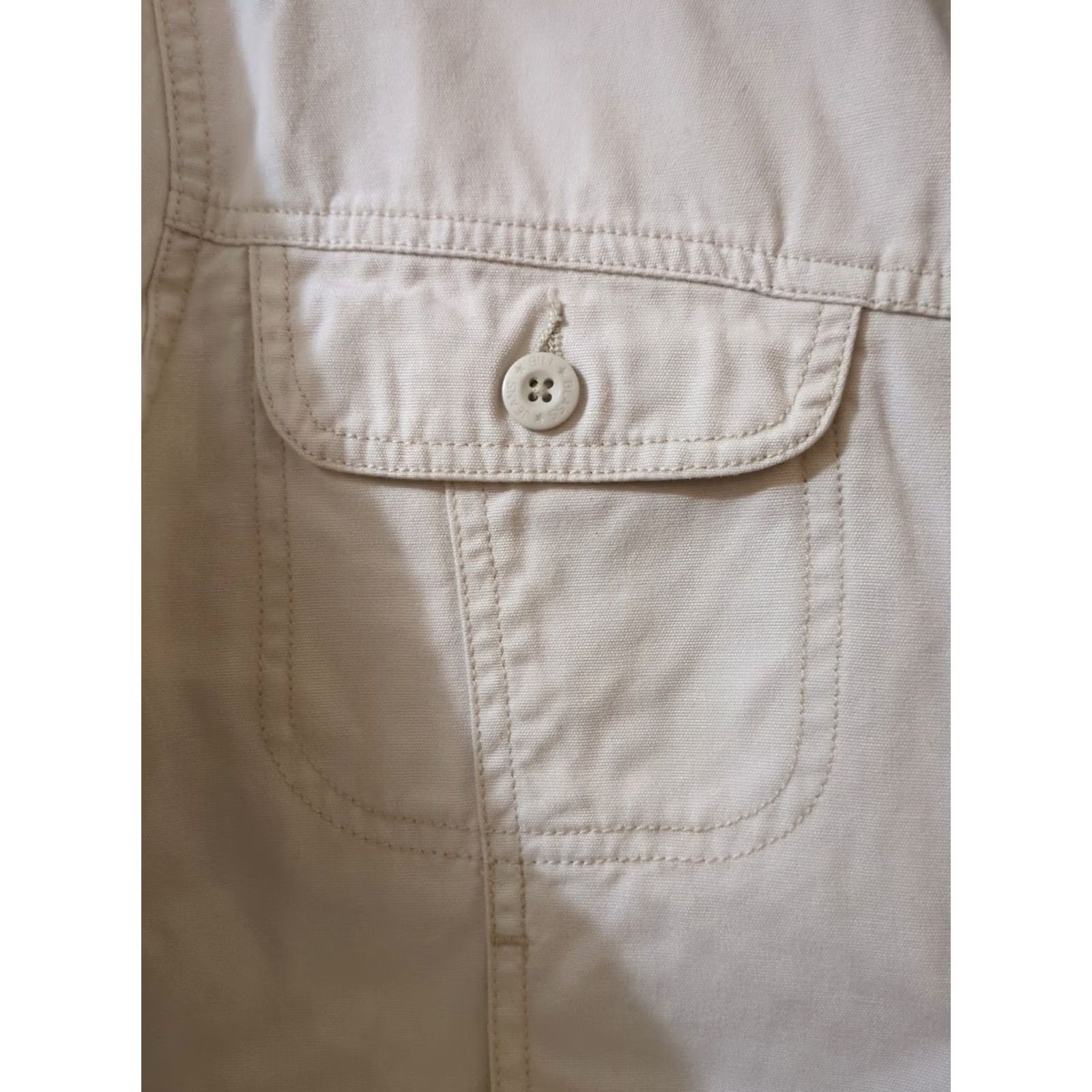 Bill Blass Bill Blass Jeanswear Jacket Womens M Cream Denim Pockets Cotton Ivory Casual Denim Jacket Mens Womens? Size 32" / US 10 / IT 46 - 3 Thumbnail
