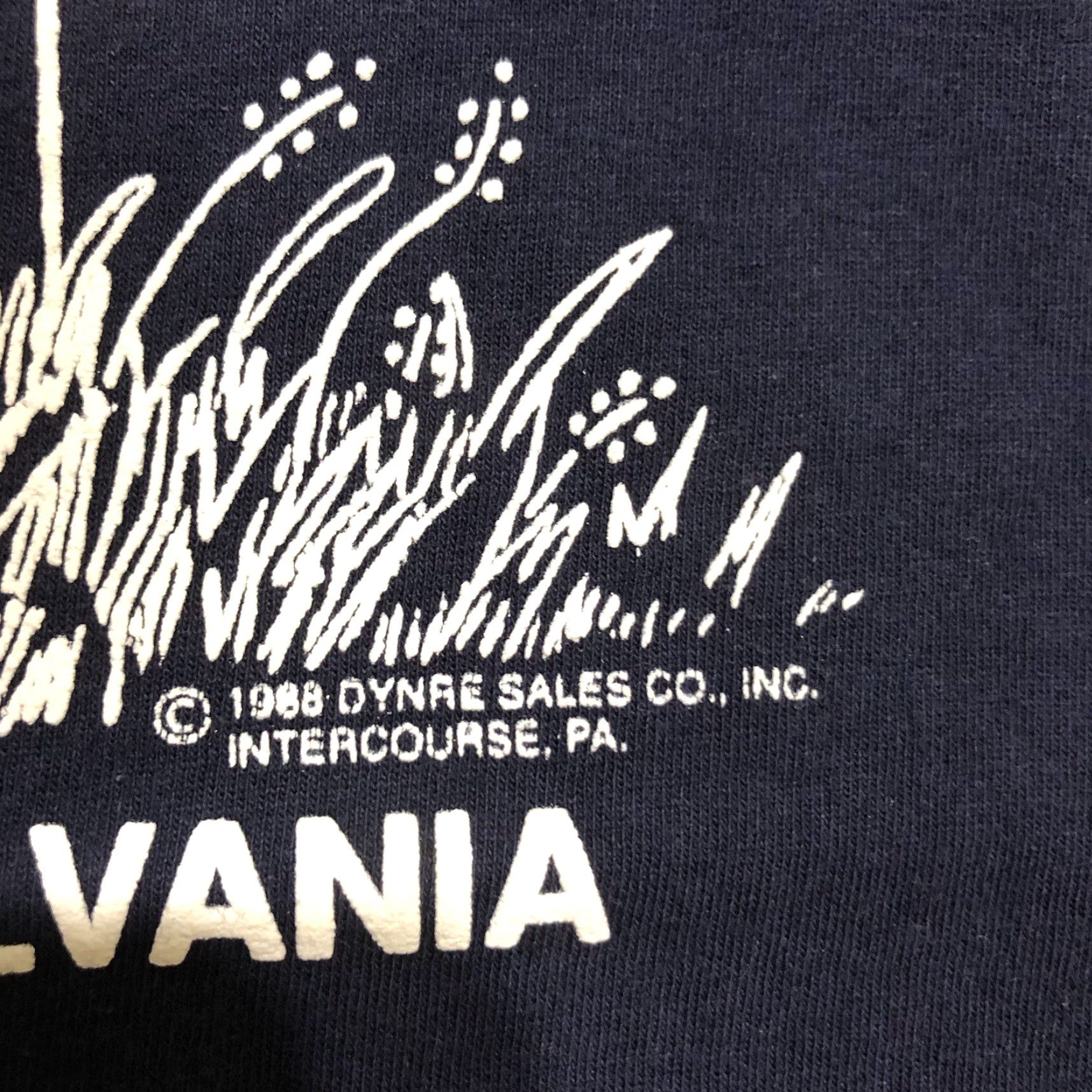Jerzees VINTAGE Jerzees T-Shirt Intercourse Pennsylvania Navy Blue XL Mens Graphic 80s 90s USA Dynre Sales Co. Shirt Size US XL / EU 56 / 4 - 3 Thumbnail