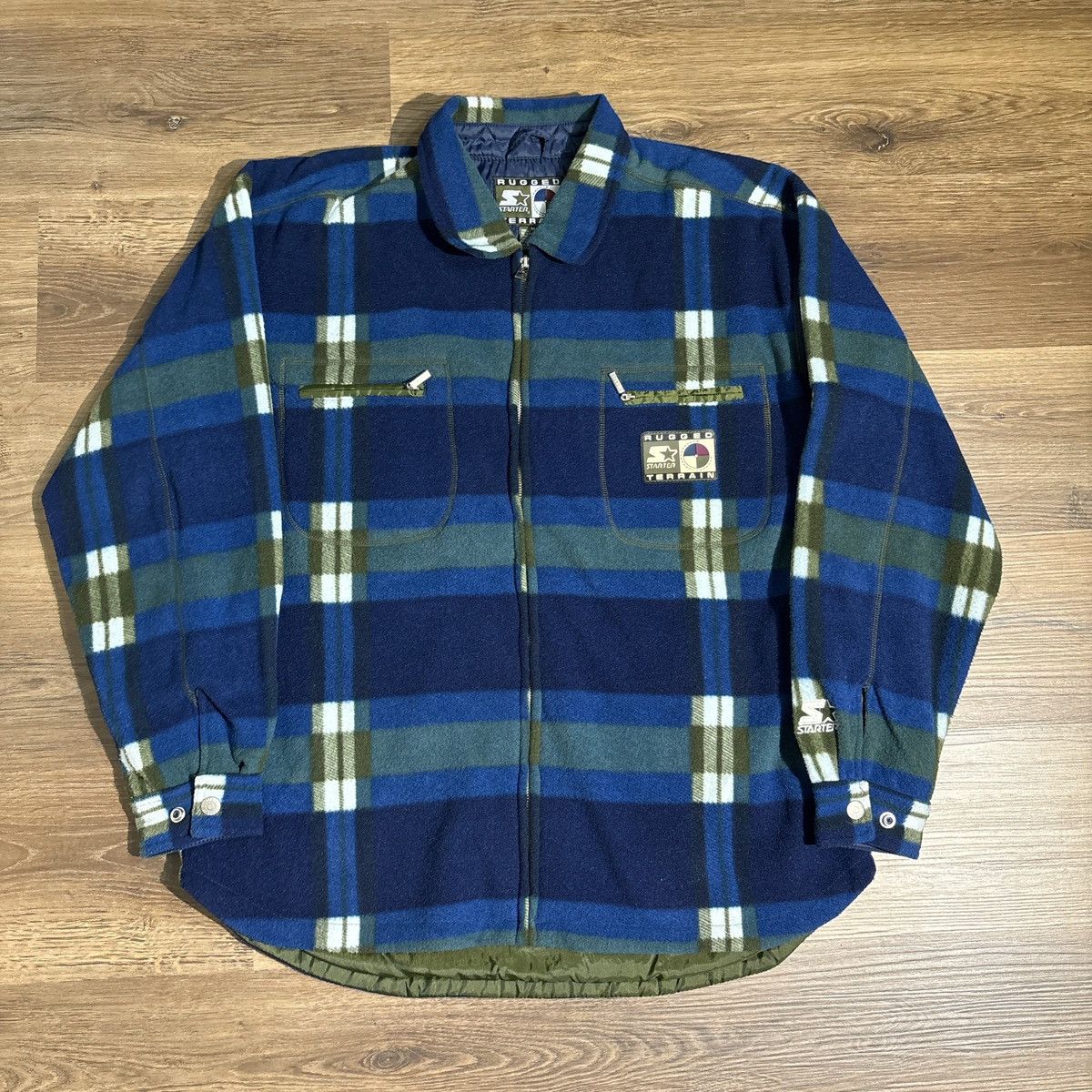Starter Vintage Starter Rugged Terrain Navy Fleece Jacket Size M Size US M / EU 48-50 / 2 - 1 Thumbnail