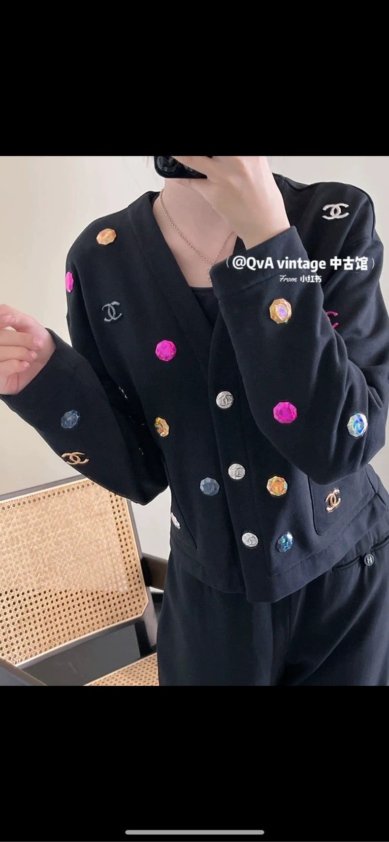 Chanel Chanel 21K gemstone diamond buckle cardigan jacket 2504-Nex Size S / US 4 / IT 40 - 7 Thumbnail