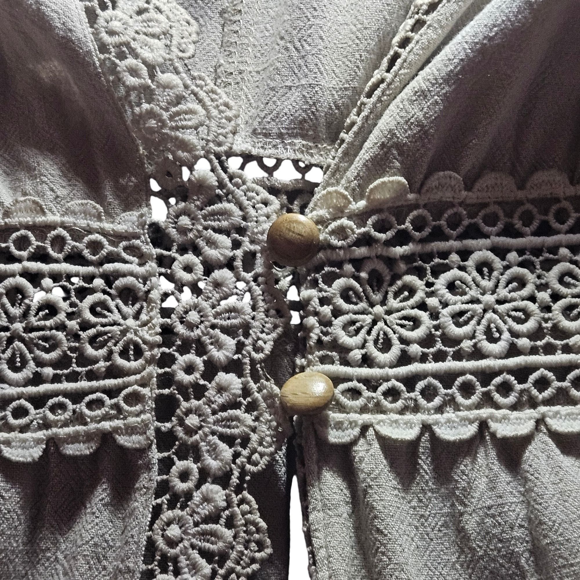 Other Gimmicks Tan Maxi Kimono Duster Lace S Resort wear Artisan N Size S / US 4 / IT 40 - 8 Thumbnail