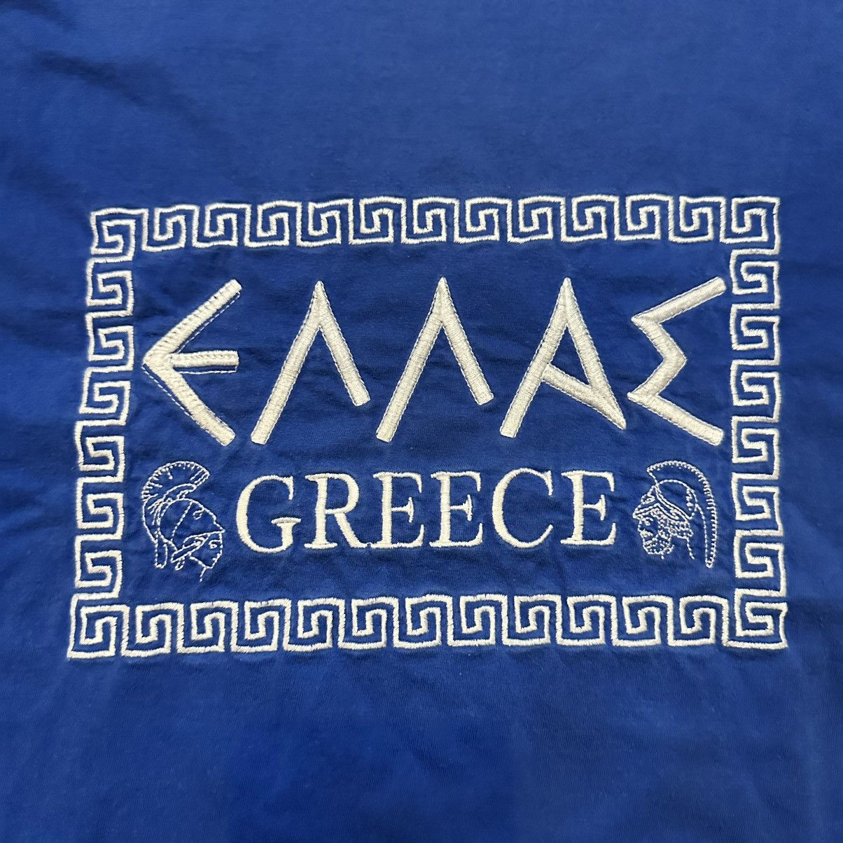Vintage Vintage 90s Blue Greece Logo Shirt Size L Size US L / EU 52-54 / 3 - 3 Thumbnail