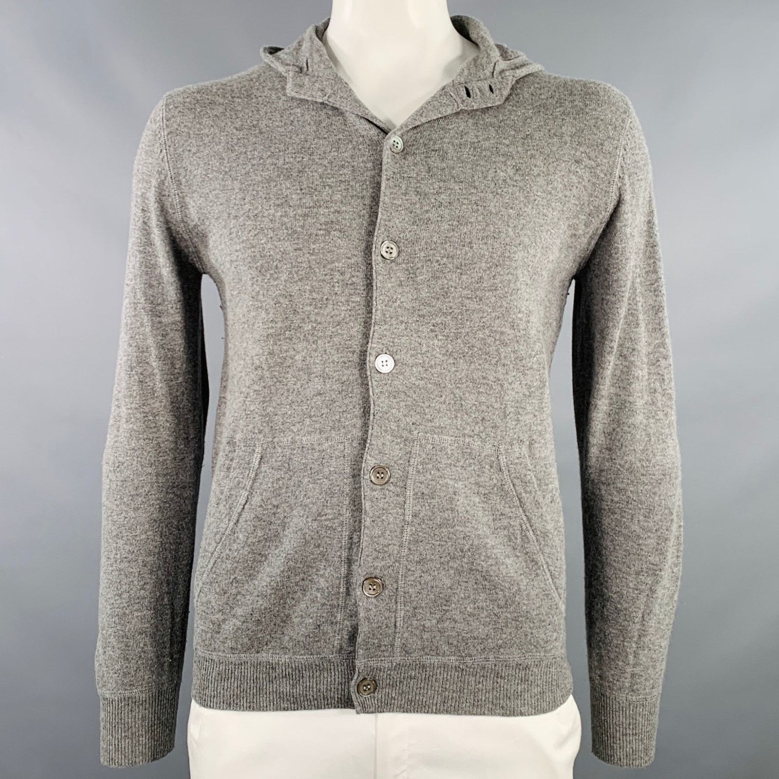 Hartford HARTFORD Size L Grey Heather Wool Cashmere Hoodie Cardigan Size US L / EU 52-54 / 3 - 1 Thumbnail