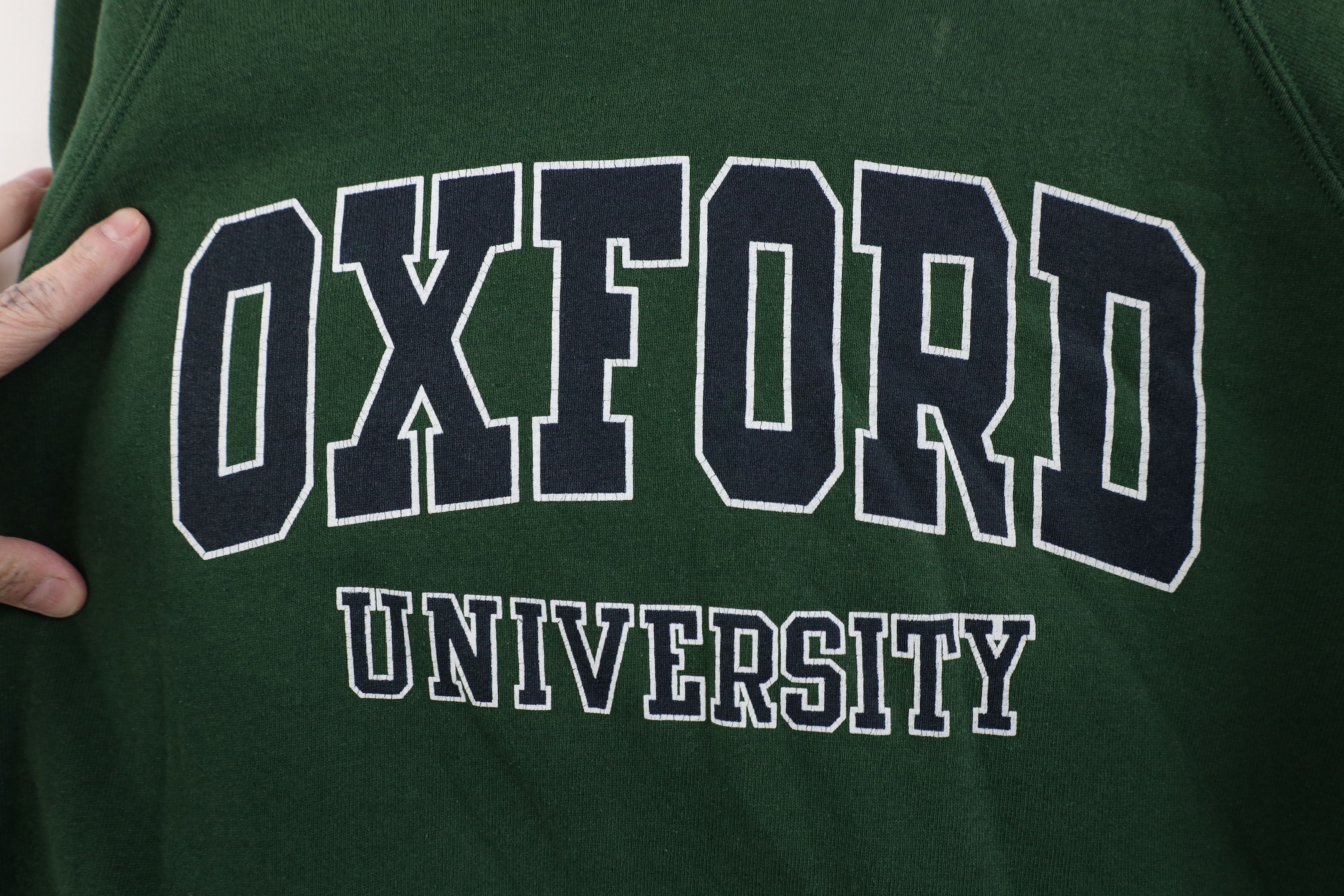Vintage Vintage 90s Spell Oxford University Hoodie Sweatshirt Green Size US XL / EU 56 / 4 - 6 Thumbnail