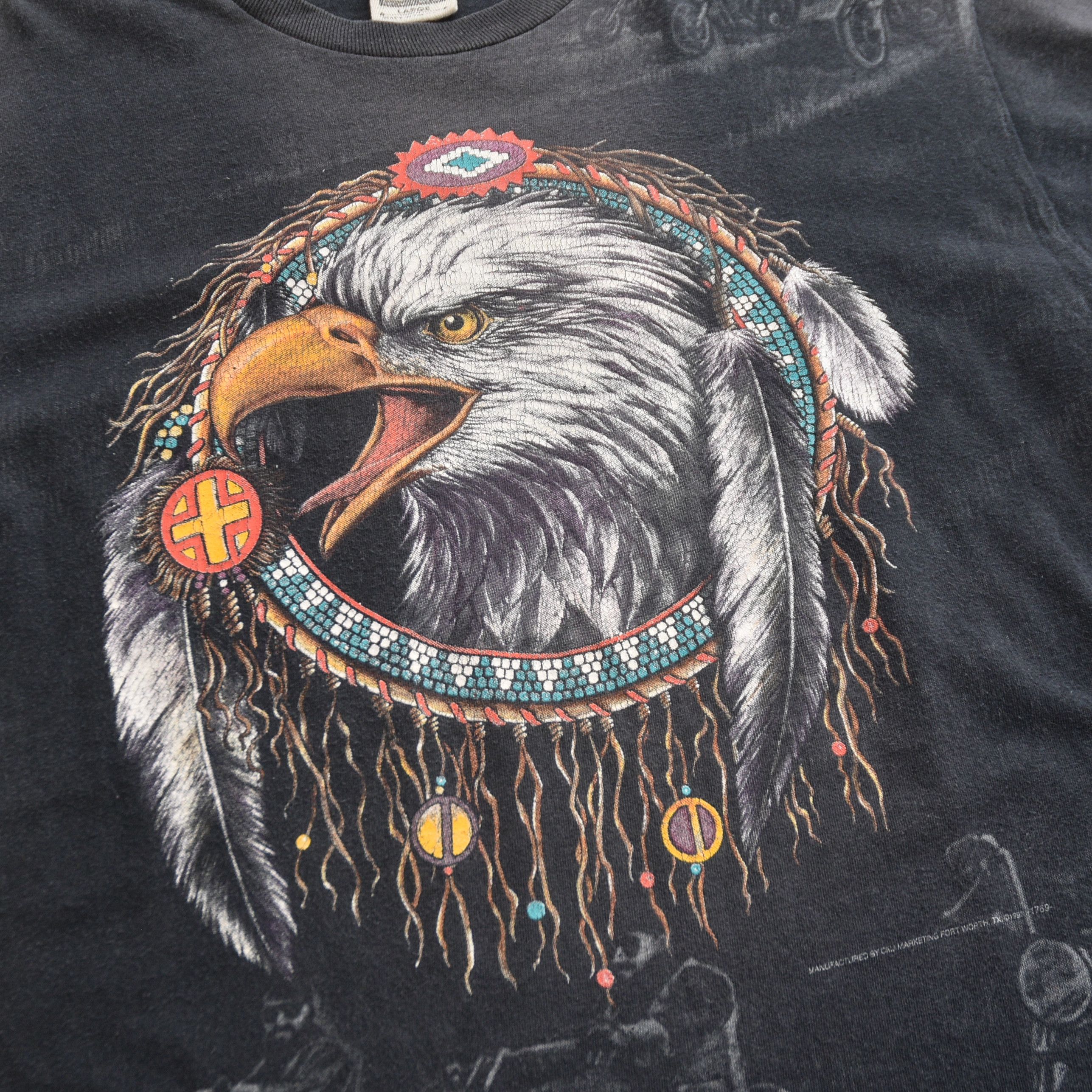 Vintage Vintage 1993 CMJ Bikers Eagle USA Thunder Faded Tee Y2K Size US L / EU 52-54 / 3 - 9 Thumbnail