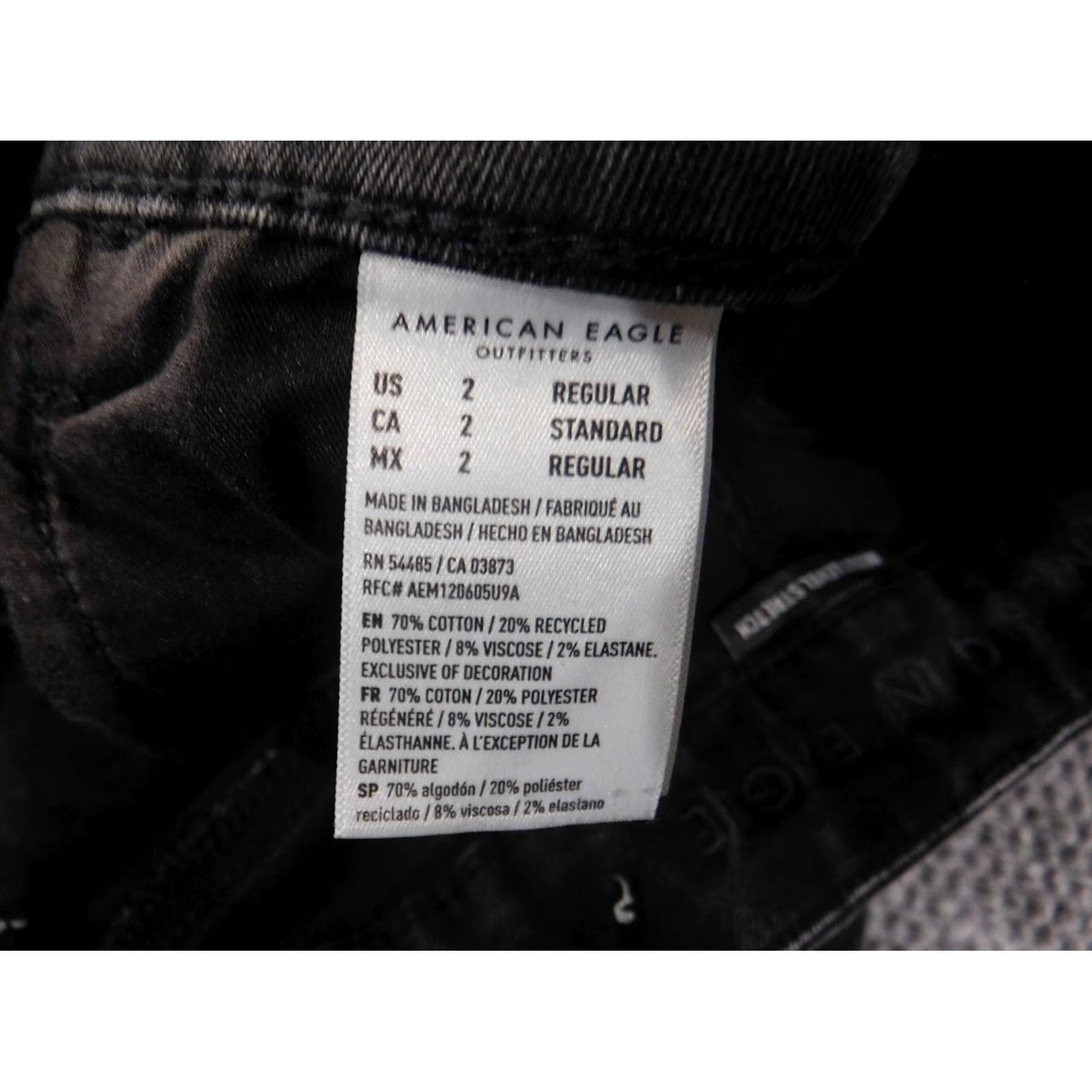 American Eagle Outfitters American Eagle Outfitters Jeans Womens Regular Size 2 Black Jegging Denim Retro Rise Mid Distressed Stretch Zip Pocket Size 26" / US 2 / IT 38 - 6 Thumbnail