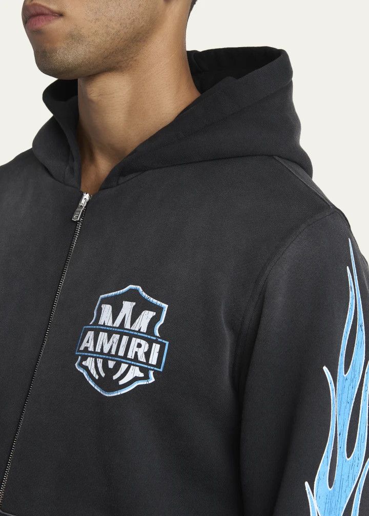 Amiri os11x0326 MA Flames Full-Zip Hoodie in Black/Blue Size US S / EU 44-46 / 1 - 5 Thumbnail